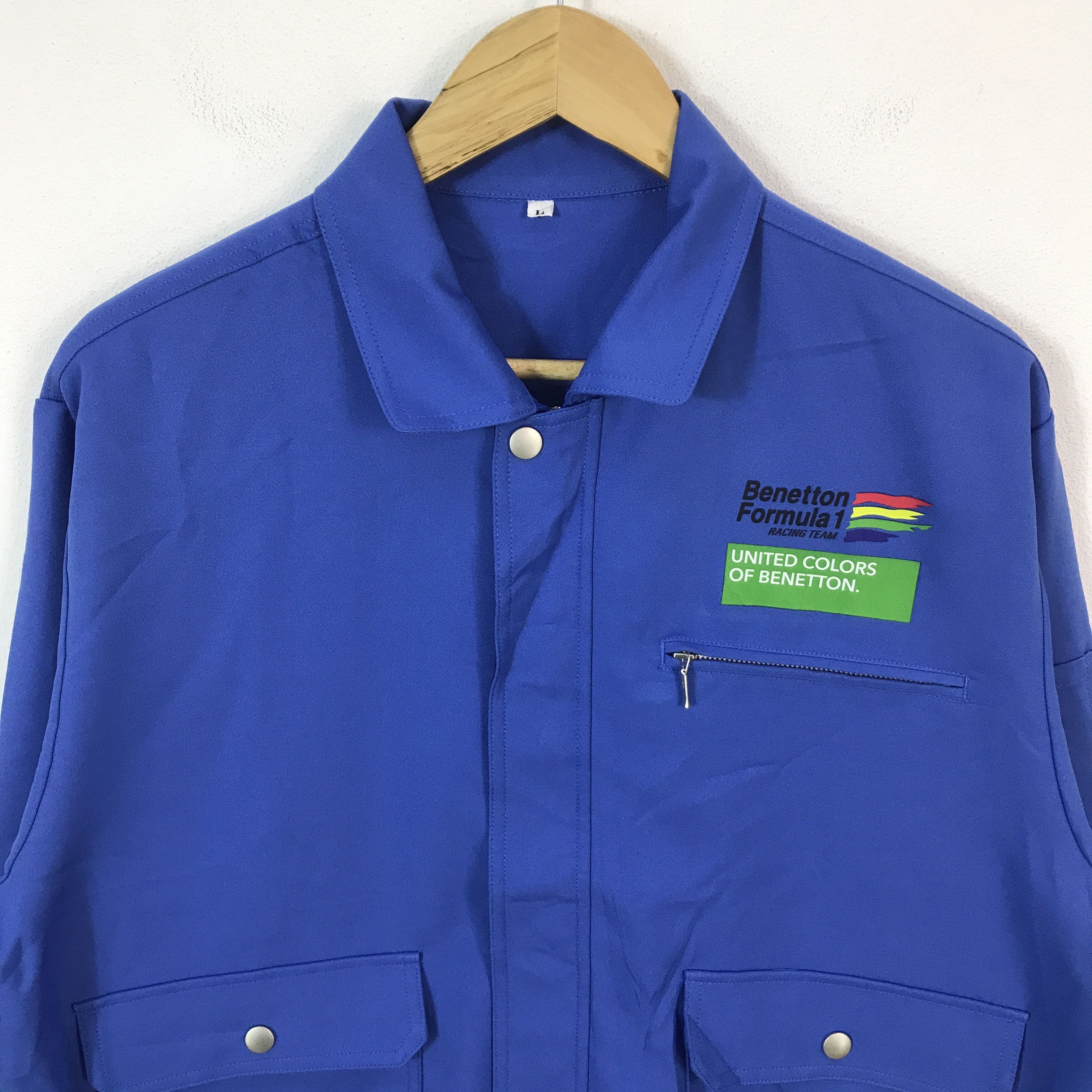 United Colors Of Benetton Vtg Beneton formula 1 racing team japan custom jacket Size US L / EU 52-54 / 3 - 3 Thumbnail