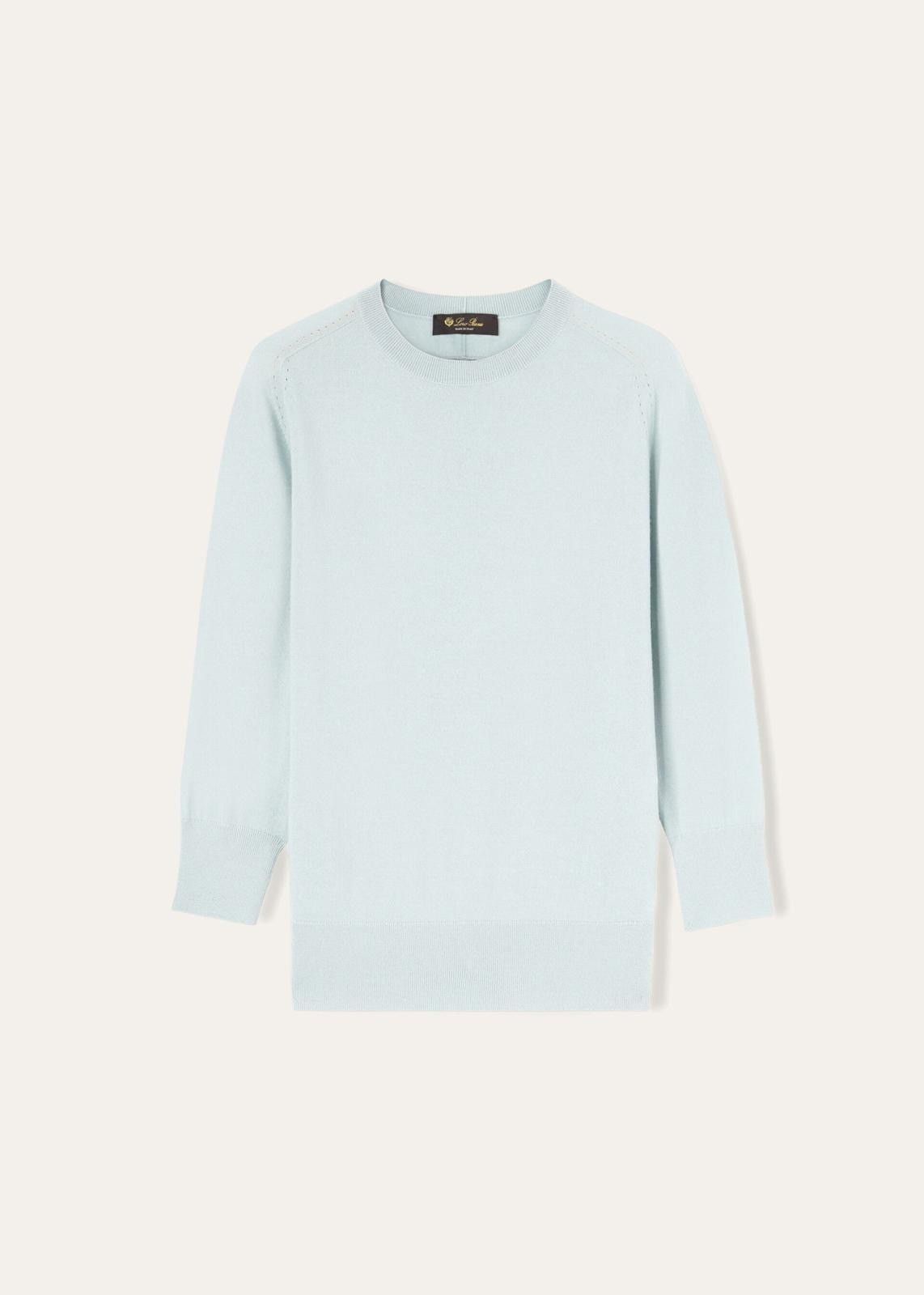 Loro Piana o1srvl11e0824 Piuma Crewneck Sweater in Light Blue Size M / US 6-8 / IT 42-44 - 1 Thumbnail
