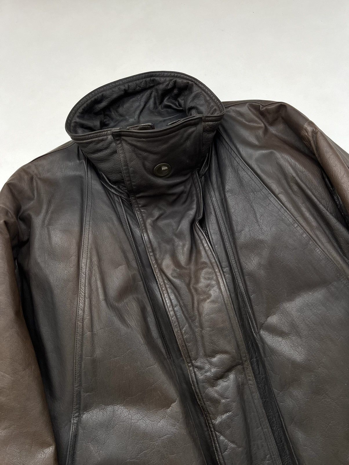 Marithe + Francois Girbaud 🔥1980s Marithe Francois Girbaud Leather Down Aviation Bomber Size US XL / EU 56 / 4 - 11 Thumbnail