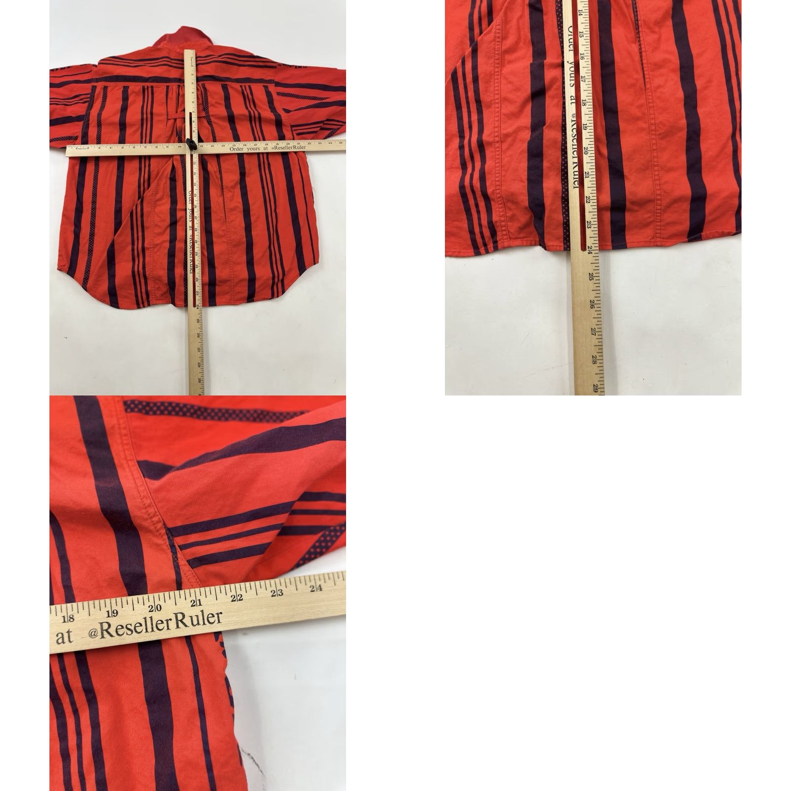 Vintage VINTAGE Ice House Polo Shirt Womens M Red Boxy Cropped Short Sleeve Collared Cotton Stripe Size 32" / US 10 / IT 46 - 8 Thumbnail
