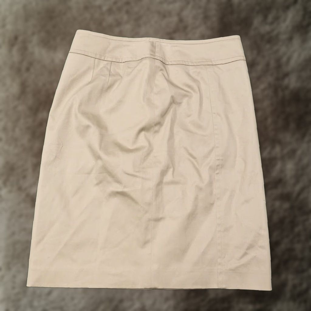 Ann Taylor Ann Taylor Skirt Womens 2P Beige Straight Pencil Lined Twill Stretch Work Size 26" / US 2 / IT 38 - 1 Thumbnail