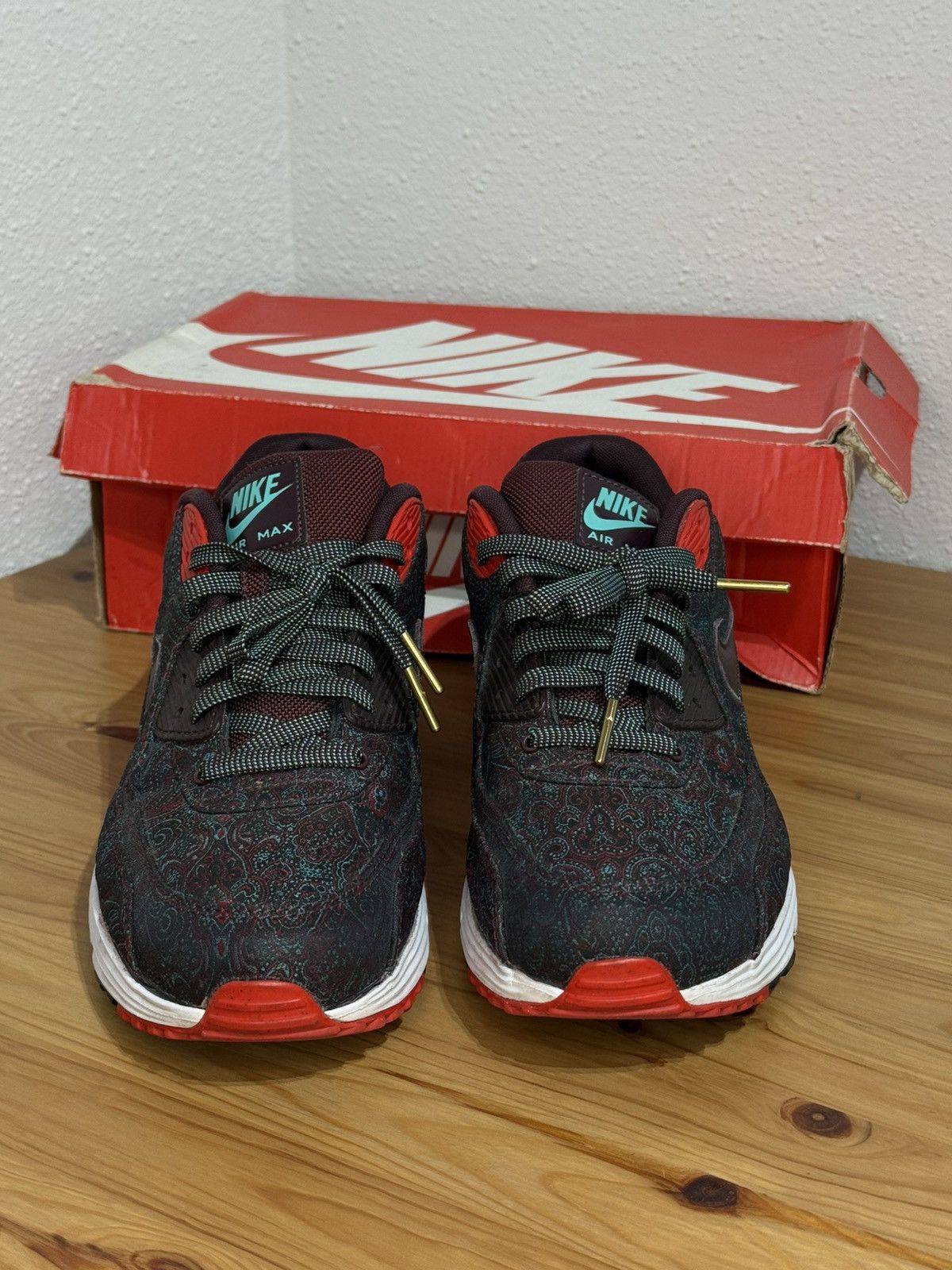 Nike Nike Air Max Lunar90 Burgundy-Paisley Size US 10.5 / EU 43-44 - 2 Thumbnail