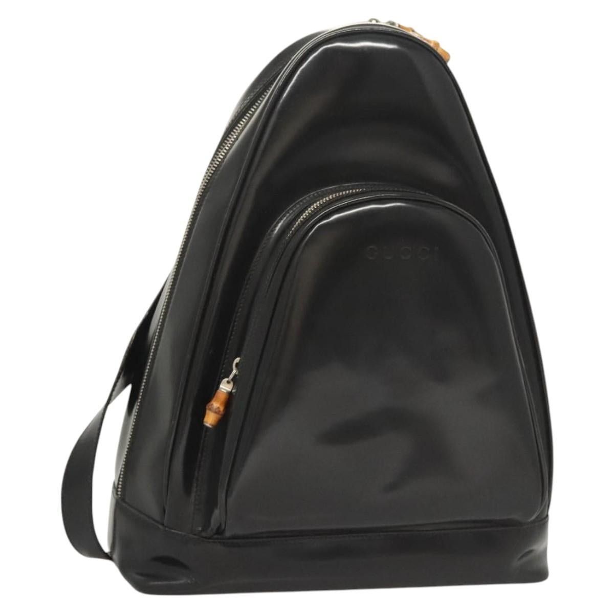 Gucci GUCCI Bamboo Shoulder Bag Enamel Black Silver 003 3444 003 Size ONE SIZE - 1 Thumbnail