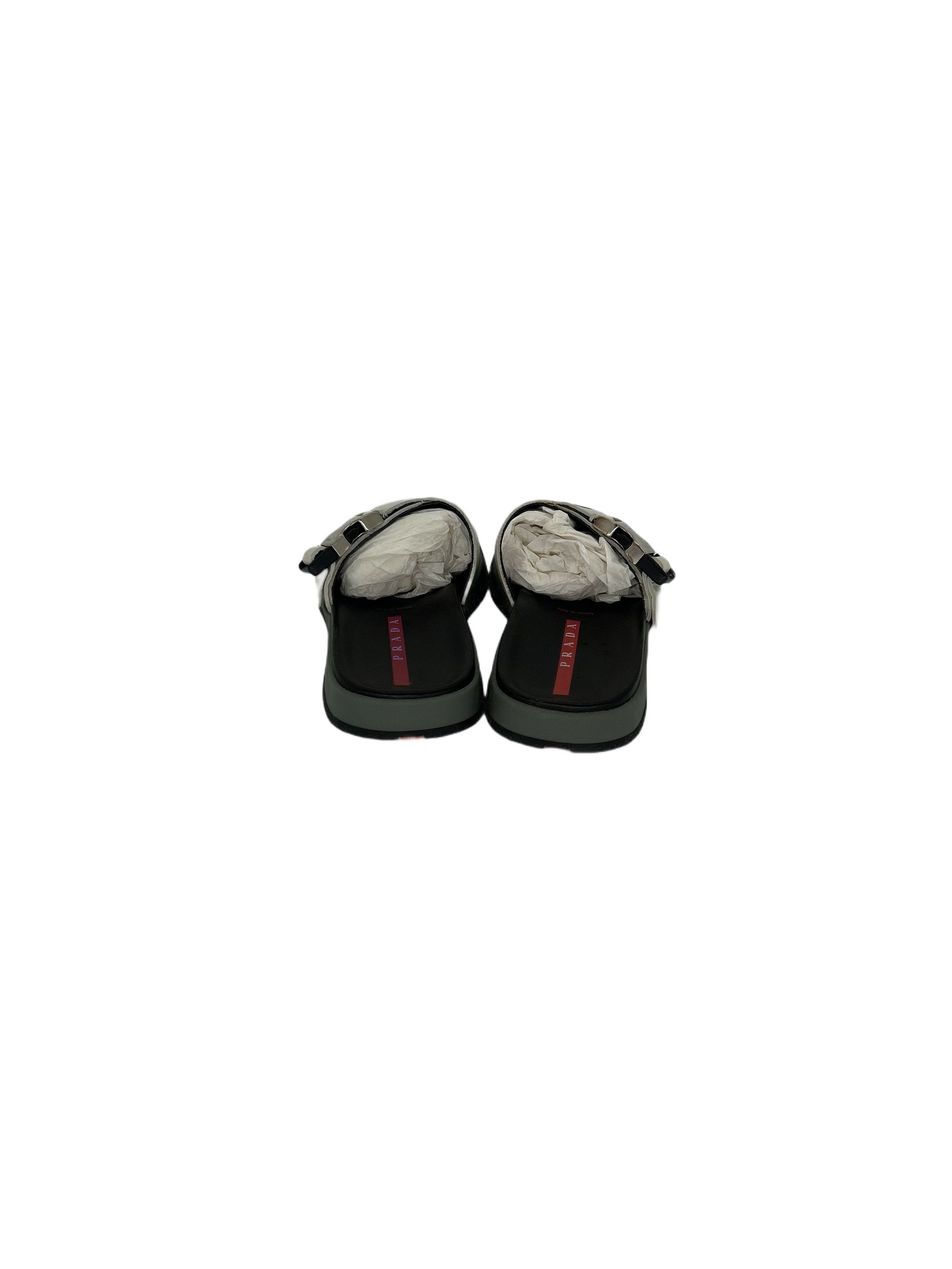 Prada Prada Linea Rossa 'Sport' White Sandals With Metal Clip Size US 6.5 / EU 39-40 - 6 Thumbnail
