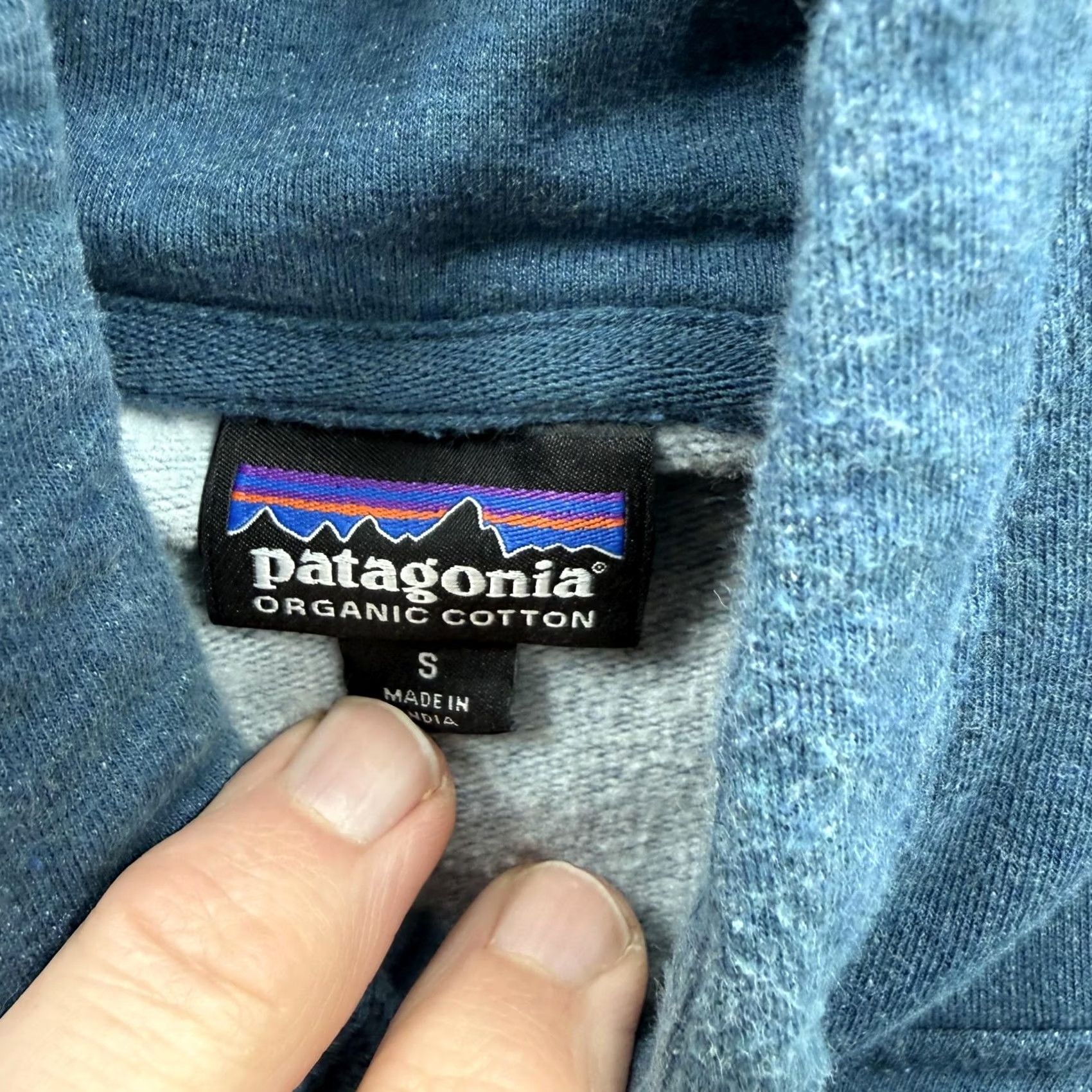 Patagonia Patagonia Hoodie Mens Small Blue Organic Cotton Graphic Fleece Kangaroo Pocket Size US S / EU 44-46 / 1 - 5 Thumbnail