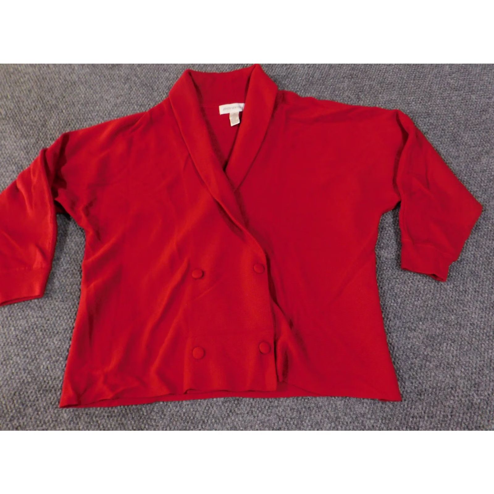 Jones New York Jones New York Sweater Cardigan Women's 3X Red Knit Wool Acrylic Rib Button V-Neck Long Sleeve Plus Size Classic Casual Winter Fall Spring 3X Womens Size XXL / US 16-18 / IT 52-54 - 4 Thumbnail
