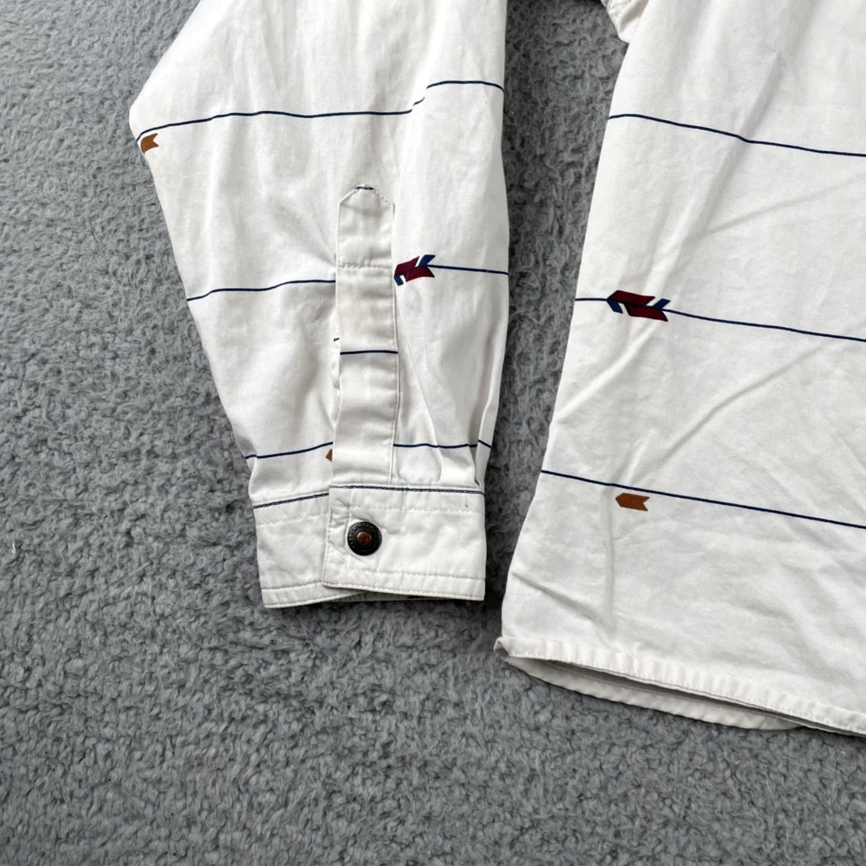 Wrangler VINTAGE Wrangler Women’s Long Sleeve Button-Up Shirt White Western Arrows L Women’s Regular Cotton Size L / US 10 / IT 46 - 7 Thumbnail