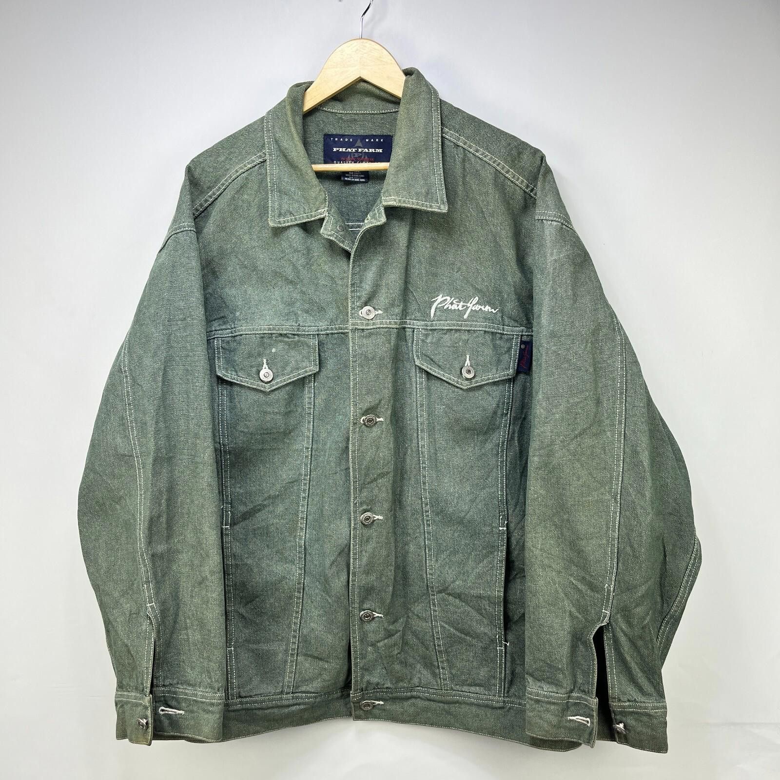 Phat Farm Vintage Y2K Phat Farm Denim Jacket Size 2XL Baggy Green Size US XXL / EU 58 / 5 - 1 Thumbnail