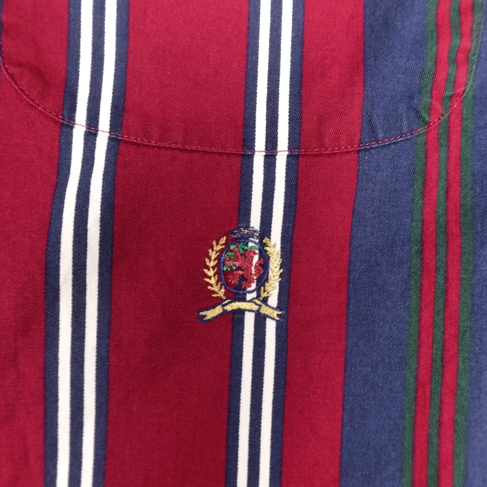 Tommy Hilfiger VINTAGE Tommy Hilfiger Shirt Mens L Stripe Button-Down Long Sleeve Crest 90s Retro Size US L / EU 52-54 / 3 - 6 Thumbnail