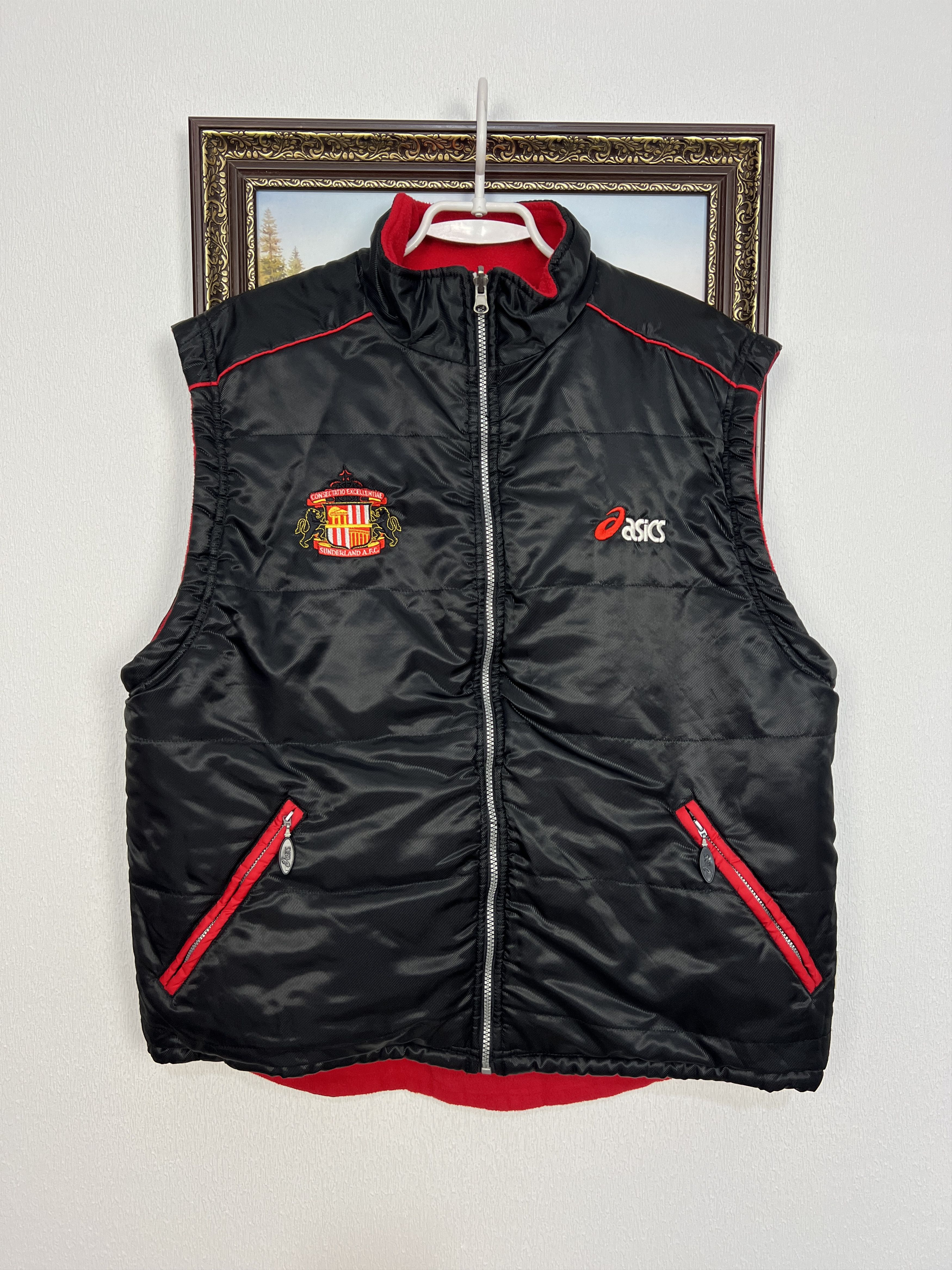 Vintage Sunderland Football Padded Vest Jacket Double Sided