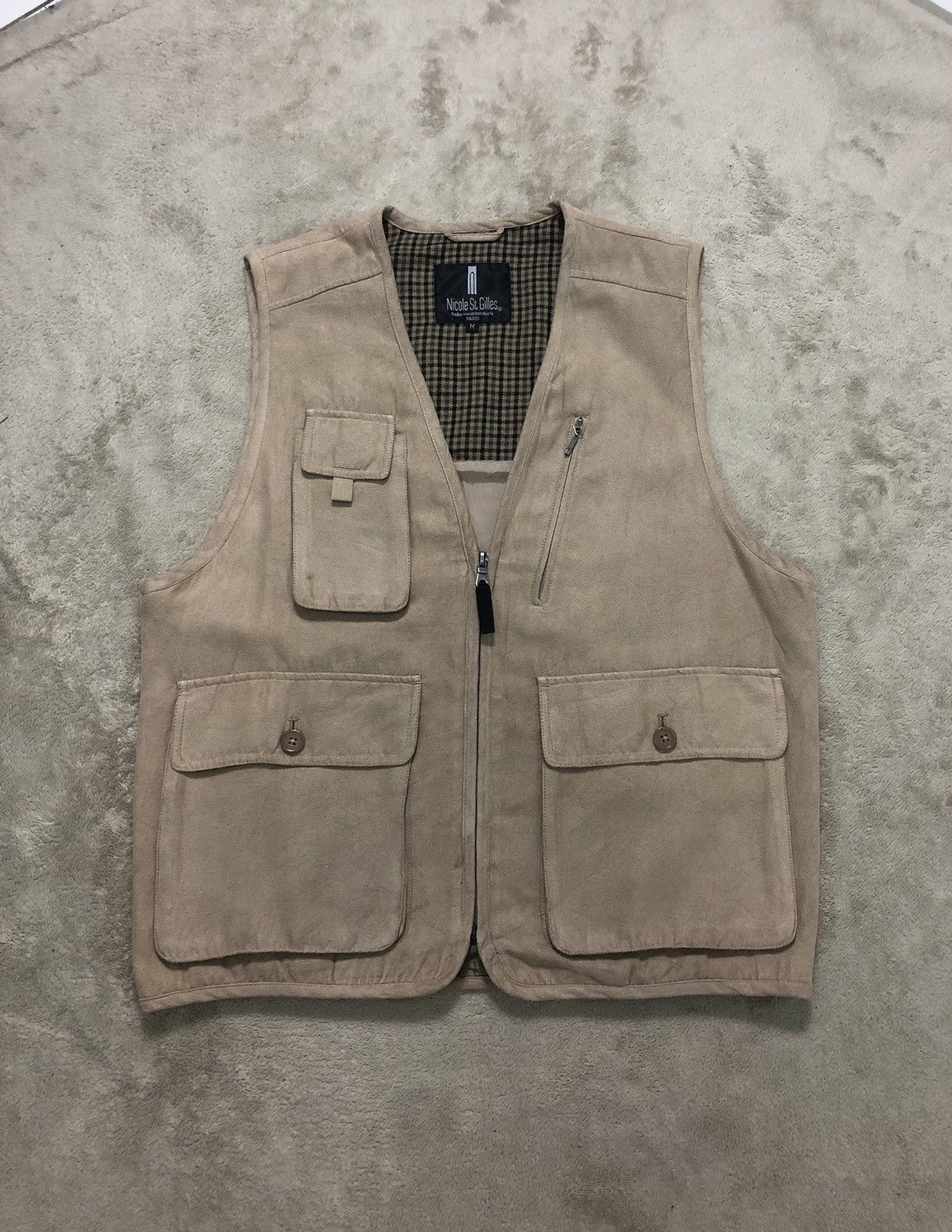 Japanese Brand × Vintage 💥Vintage Nicole St Gilles Multi Pocket Outdoor Suede Vest Size US M / EU 48-50 / 2 - 2 Thumbnail
