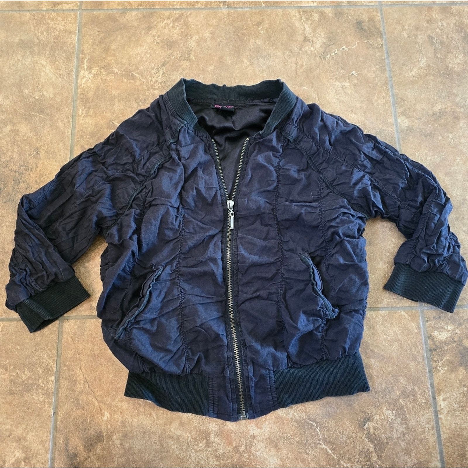 Forever 21 Black | FOREVER 21 | Cropped Zip Up 3/4 Sleeve Size M / US 6-8 / IT 42-44 - 1 Thumbnail