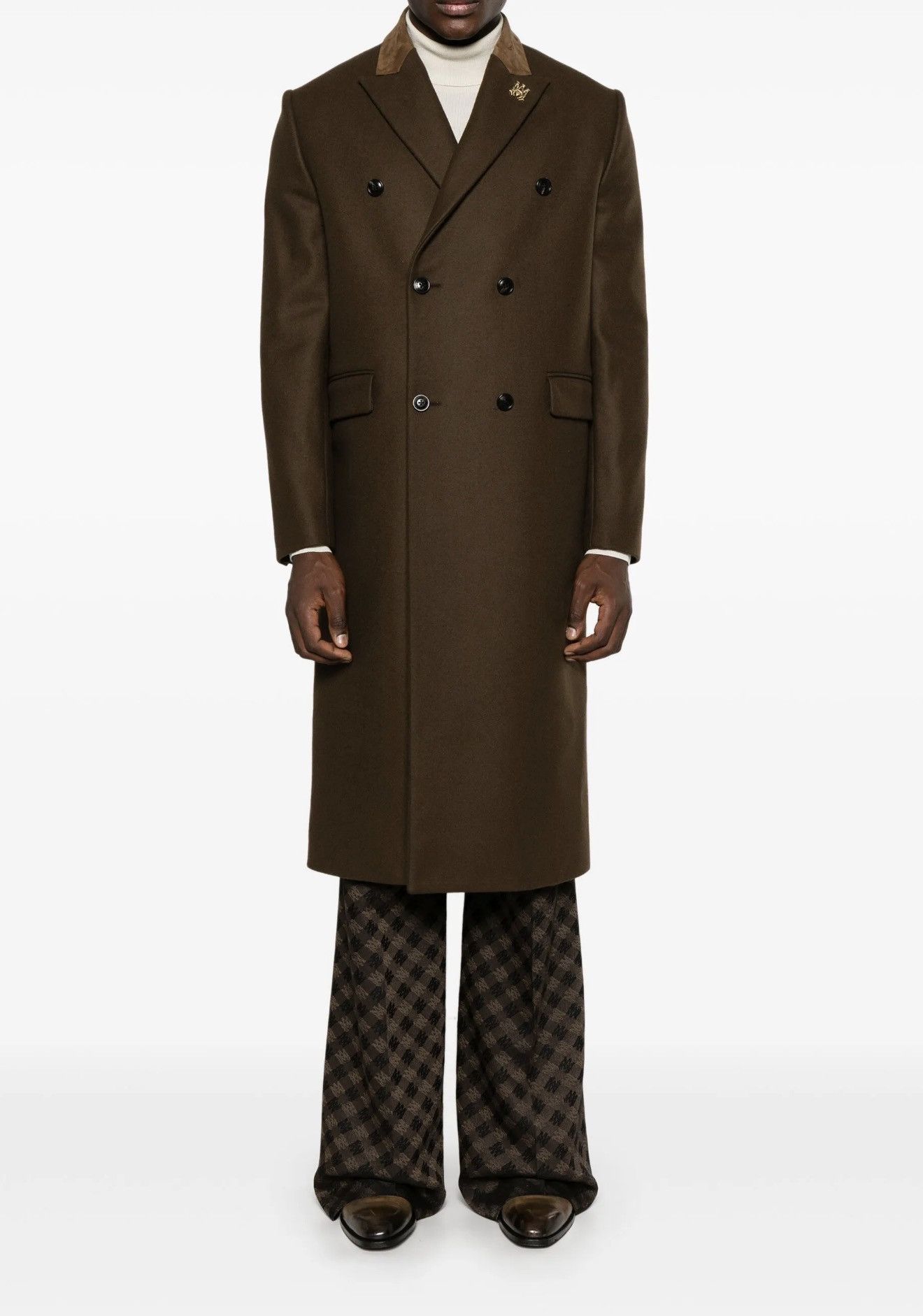 Amiri AMIRI Double-Breasted Brown Wool Coat — Size 52 — Sold Out Size US L / EU 52-54 / 3 - 8 Thumbnail
