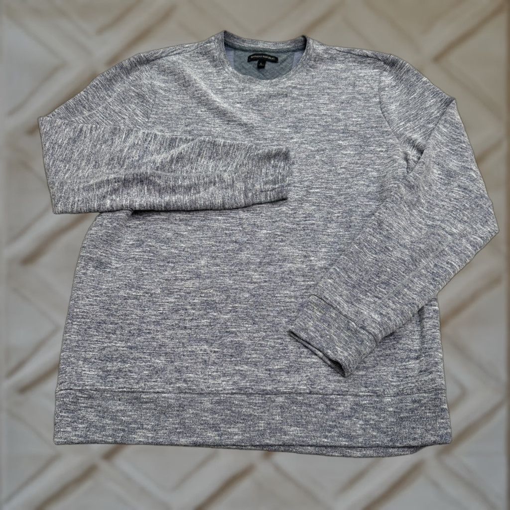 Banana Republic Banana Republic Pullover Sweater Men Large Blue Heather Crew Neck Casual Size US L / EU 52-54 / 3 - 1 Thumbnail