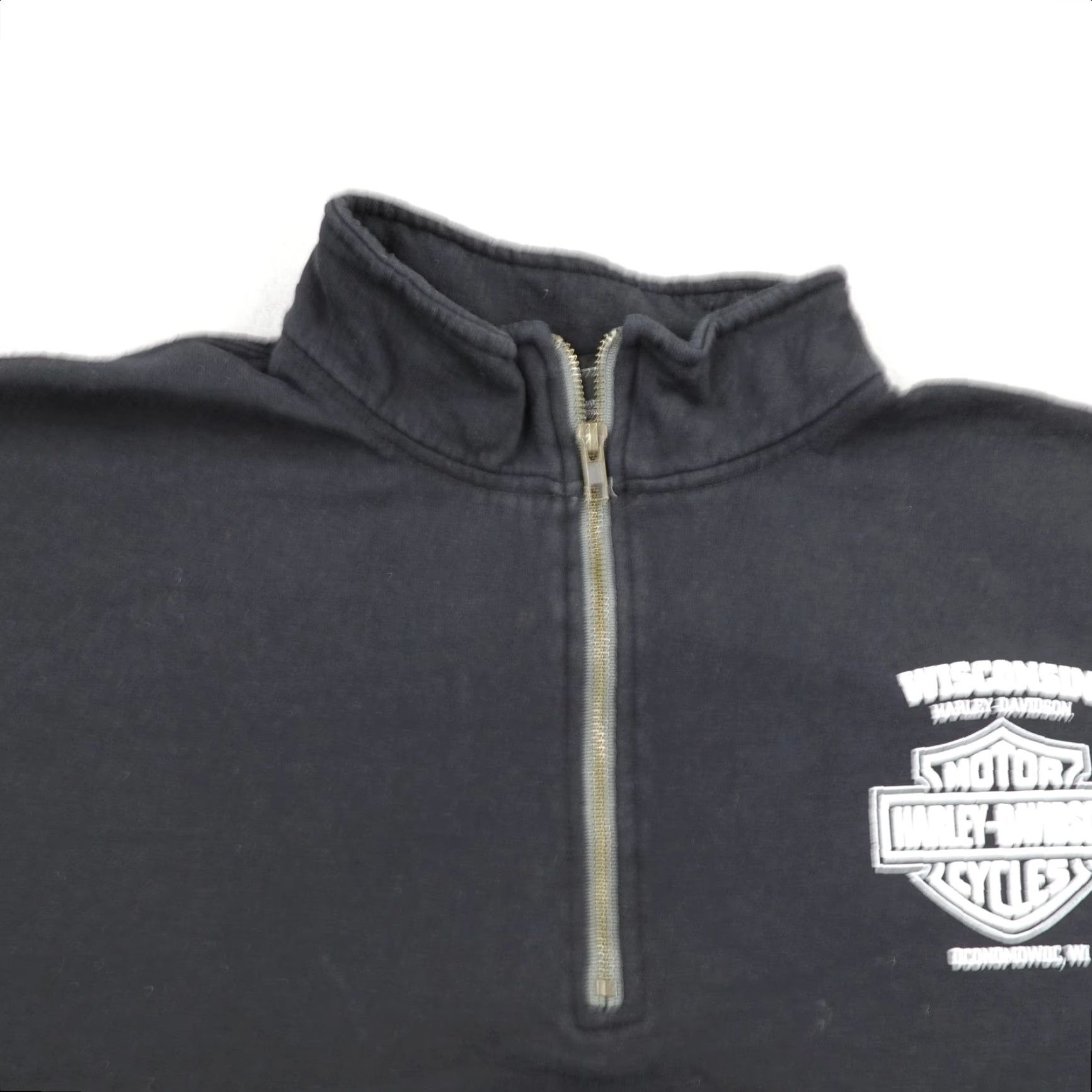 Harley Davidson Harley-Davidson Sweatshirt Mens Large Black 1/4 Zip Skull Motorcycles Wisconsin Graphic Print Size US L / EU 52-54 / 3 - 2 Thumbnail
