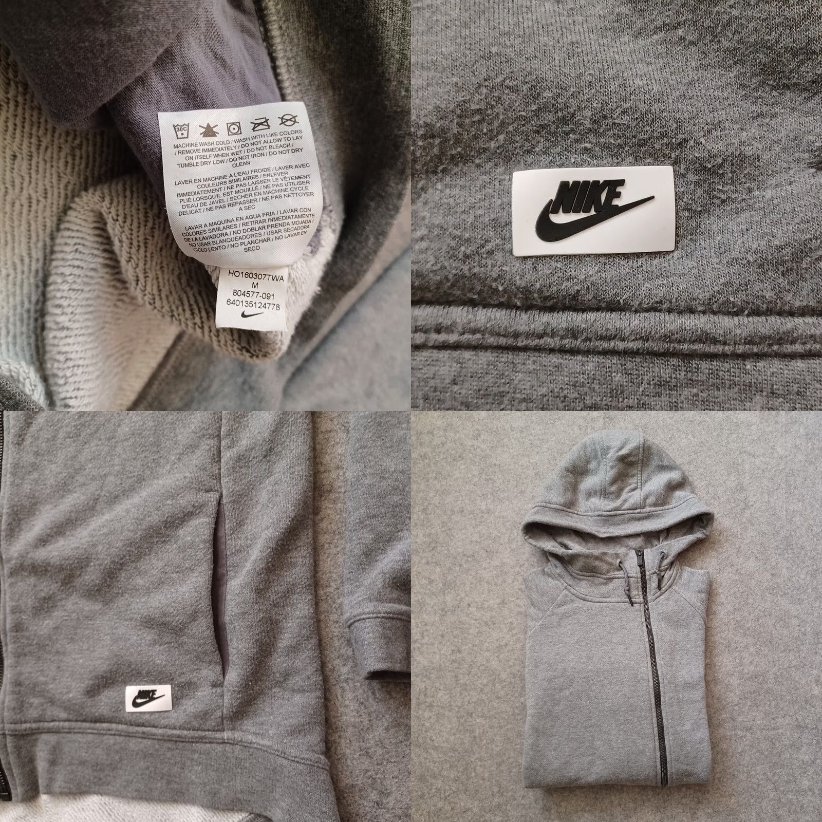 Nike Nike Hoodie Sweatshirt Womens M Gray Full Zip Pockets Logo Tech Cape Casual Activewear Winter Spring Fall Womens Size M / US 6-8 / IT 42-44 - 10 Thumbnail
