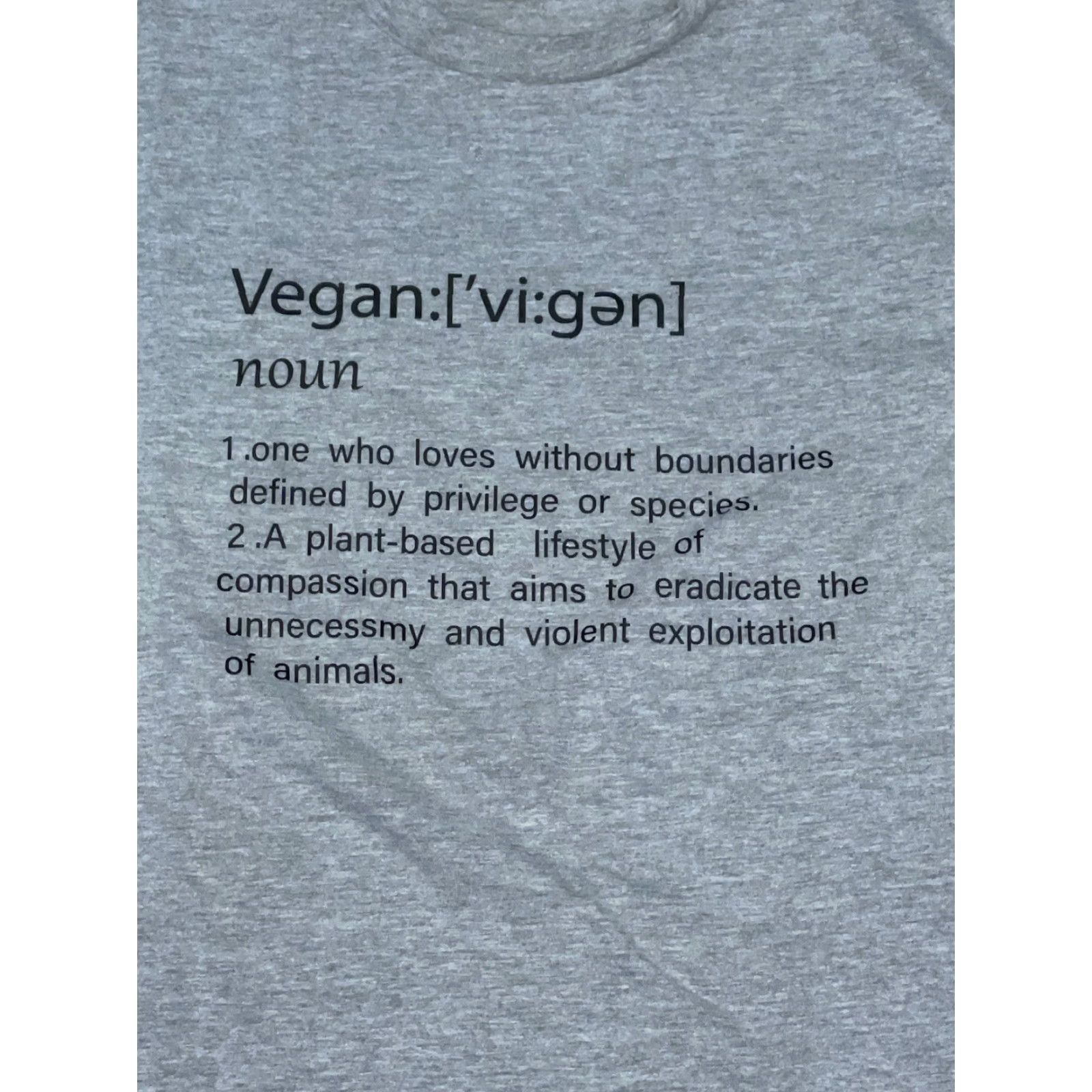 Gildan Vegan Definition T-Shirt Gray Large Mens Regular L Gildan T-Shirt Funny Size US L / EU 52-54 / 3 - 2 Thumbnail