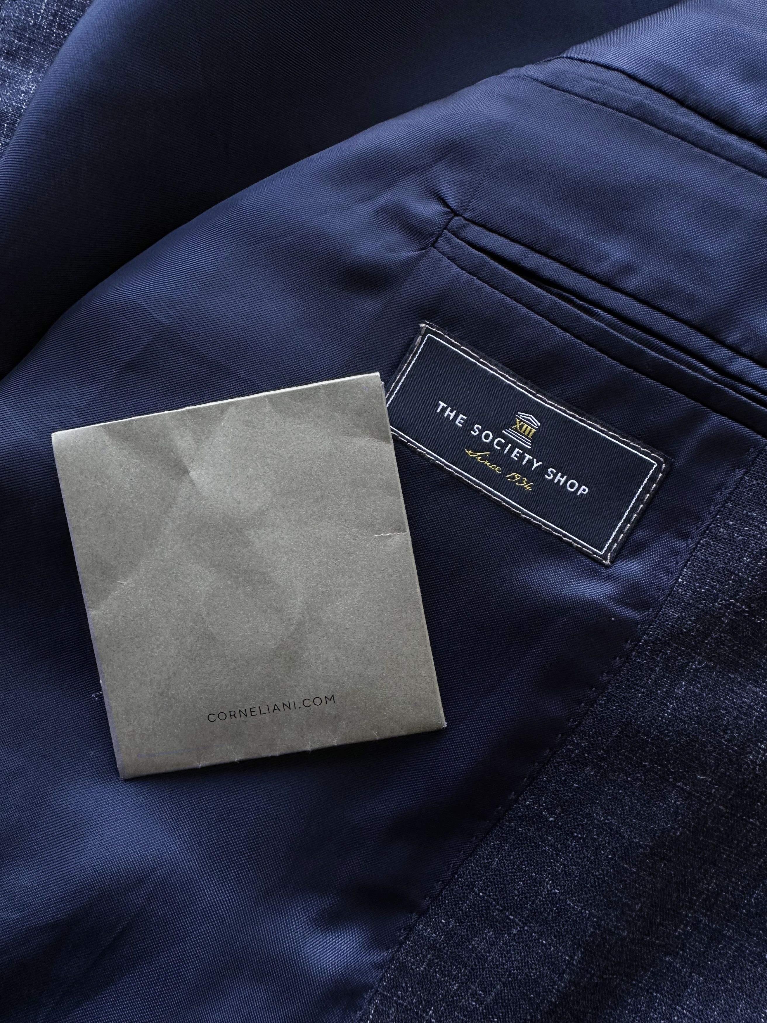 Corneliani Corneliani navy melange silk/wool/flax blazer Size 54R - 5 Thumbnail