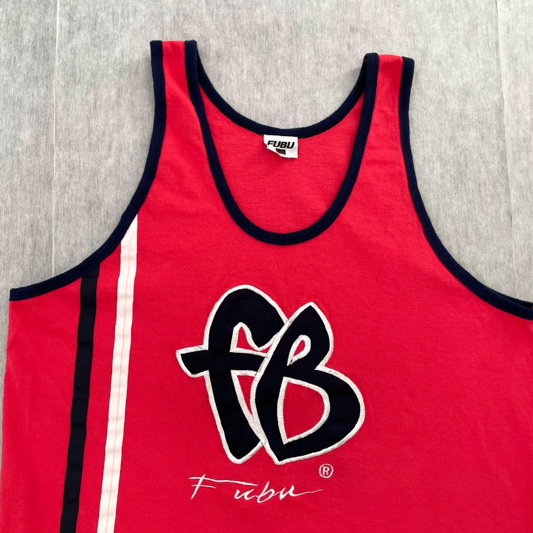 Fubu VINTAGE FUBU Shirt Men XL Pink Tank Top 90s Retro Logo Embroidered USA Made Size US XL / EU 56 / 4 - 3 Thumbnail