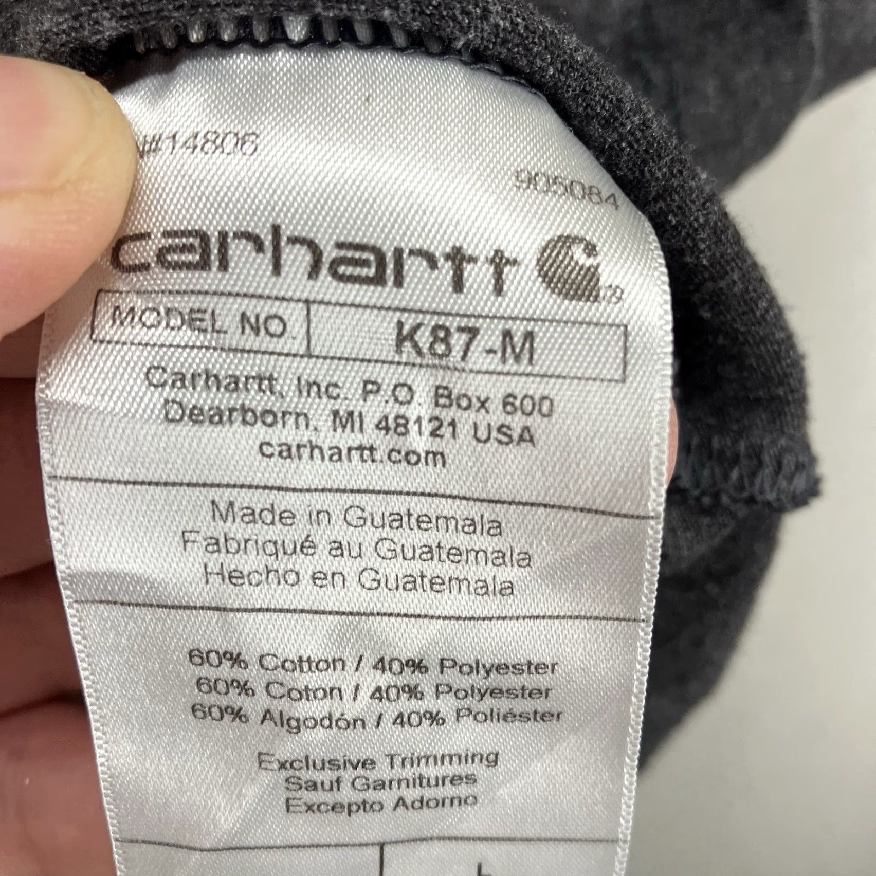 Carhartt Carhartt Mens T-Shirt Charcoal Gray Large Short Sleeve Crew Neck Pocket Size US L / EU 52-54 / 3 - 6 Thumbnail