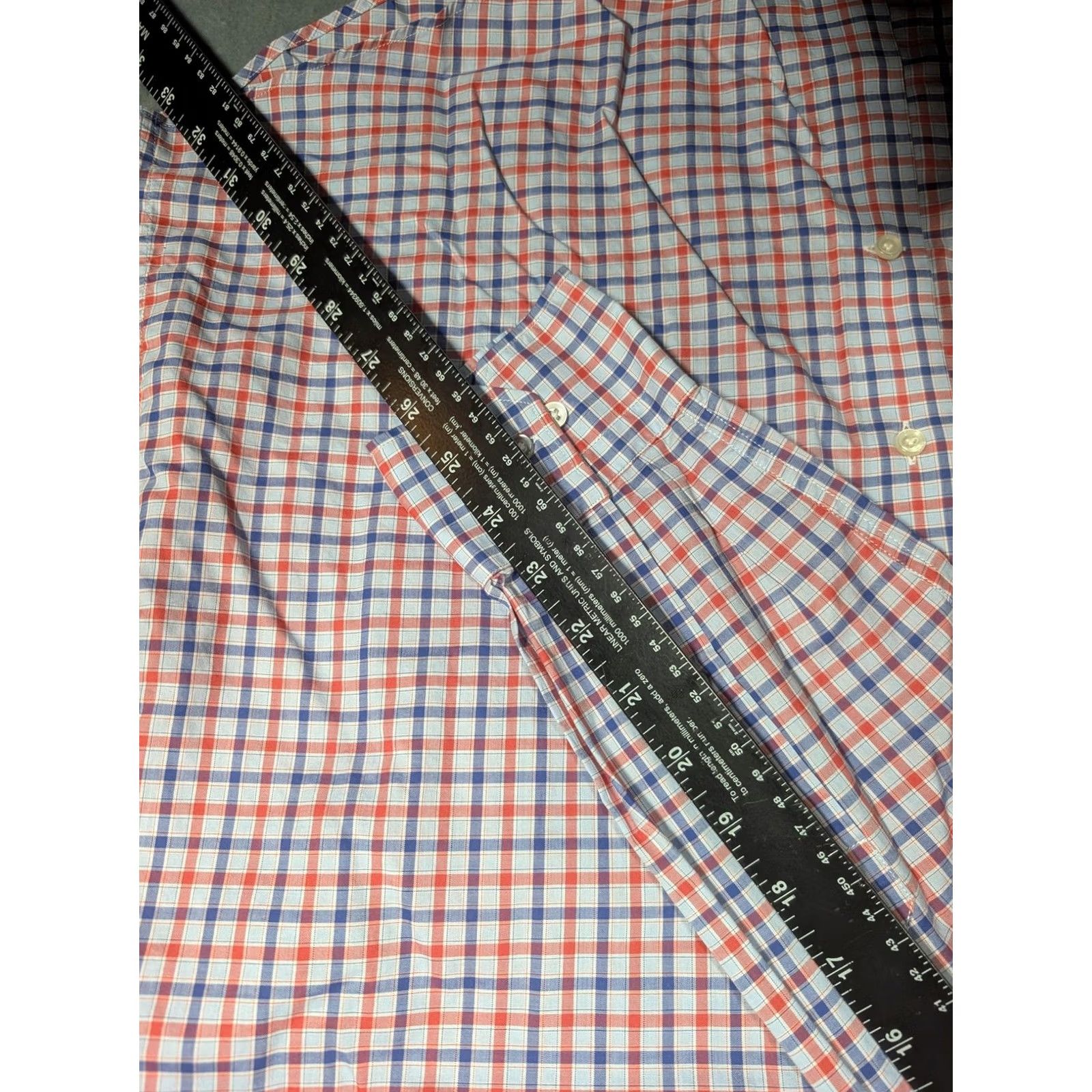 Vintage Emanuel Berg Shirt Mens Large Blue Red Check Dress Modern Fit Long Sleeve Size 42R - 4 Thumbnail