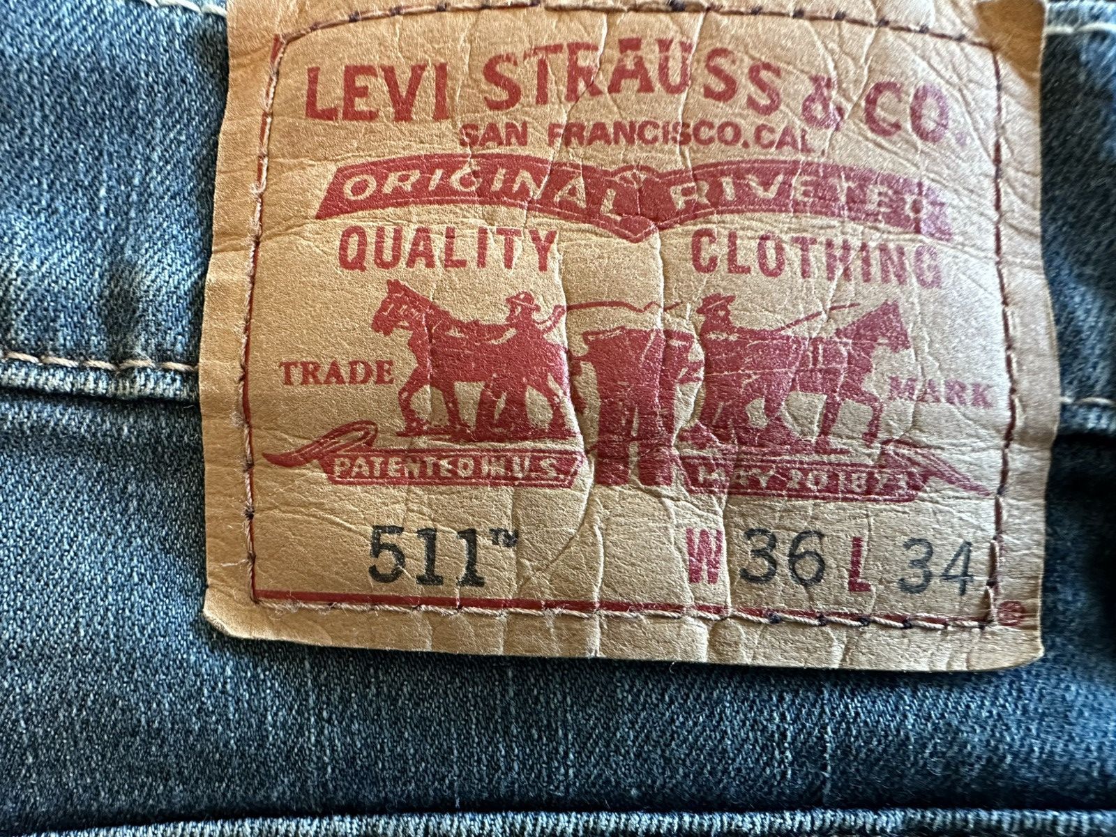 Levi's 36 x 43 Levis 511 blue jeans Size US 36 / EU 52 - 3 Thumbnail