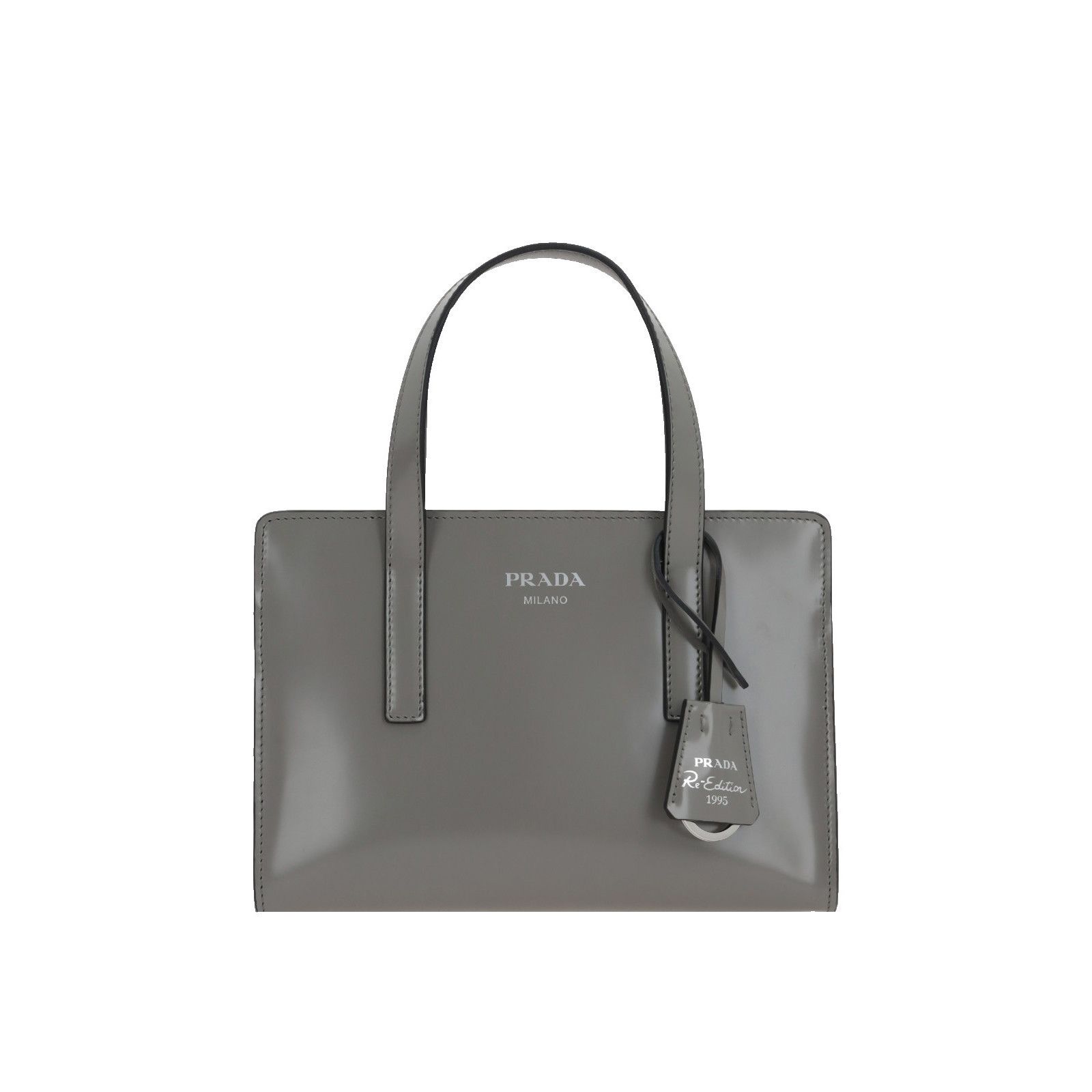 Prada PRADA Re-Edition 1955 Marble Gray Leather Top Handle Bag New Size ONE SIZE - 1 Thumbnail