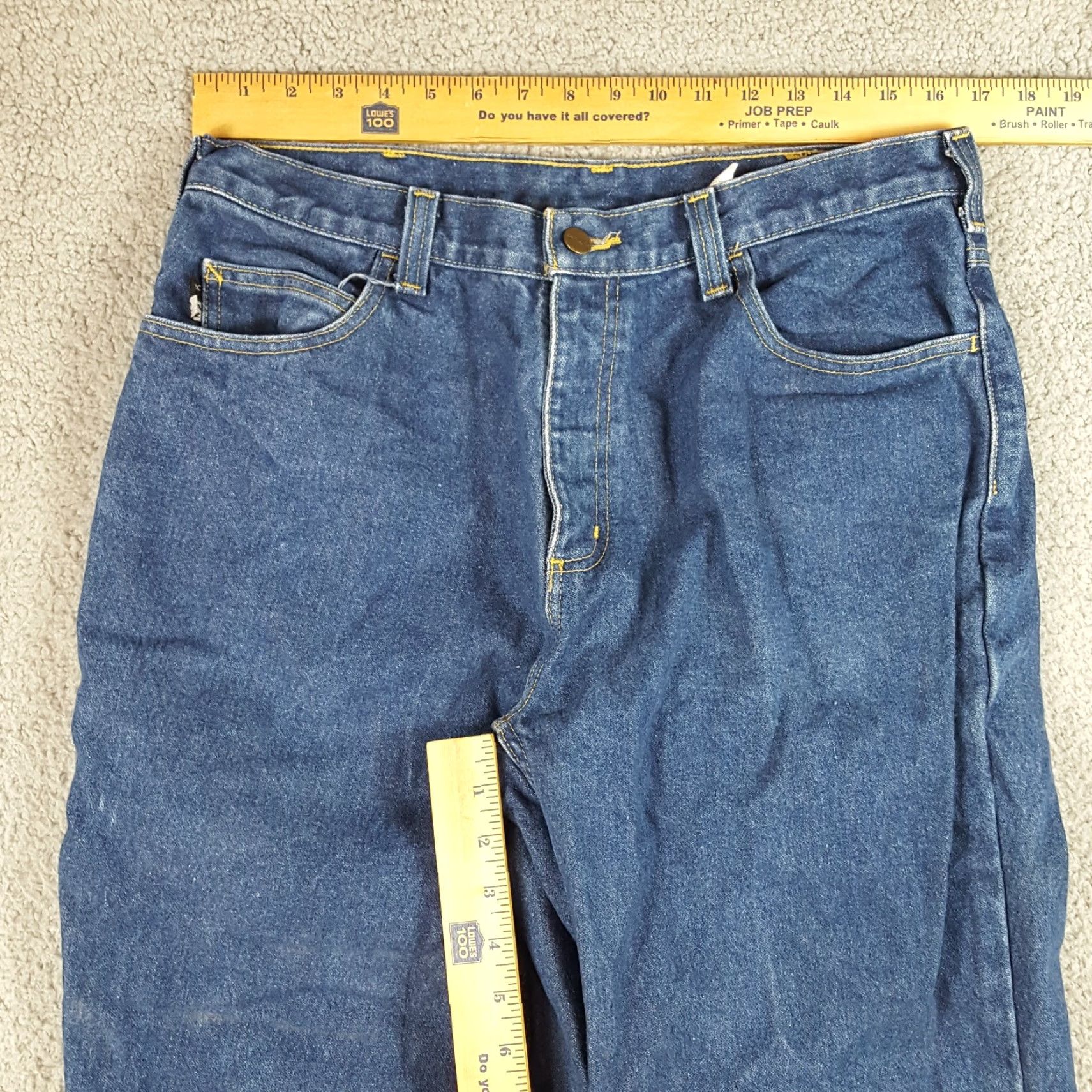 Carhartt VINTAGE Carhartt Flame-Resistant Work Jeans Denim Blue 34x30 Men 34x30 Blue Jeans 90s Workwear 5-Pocket Mens Size US 34 / EU 50 - 5 Thumbnail