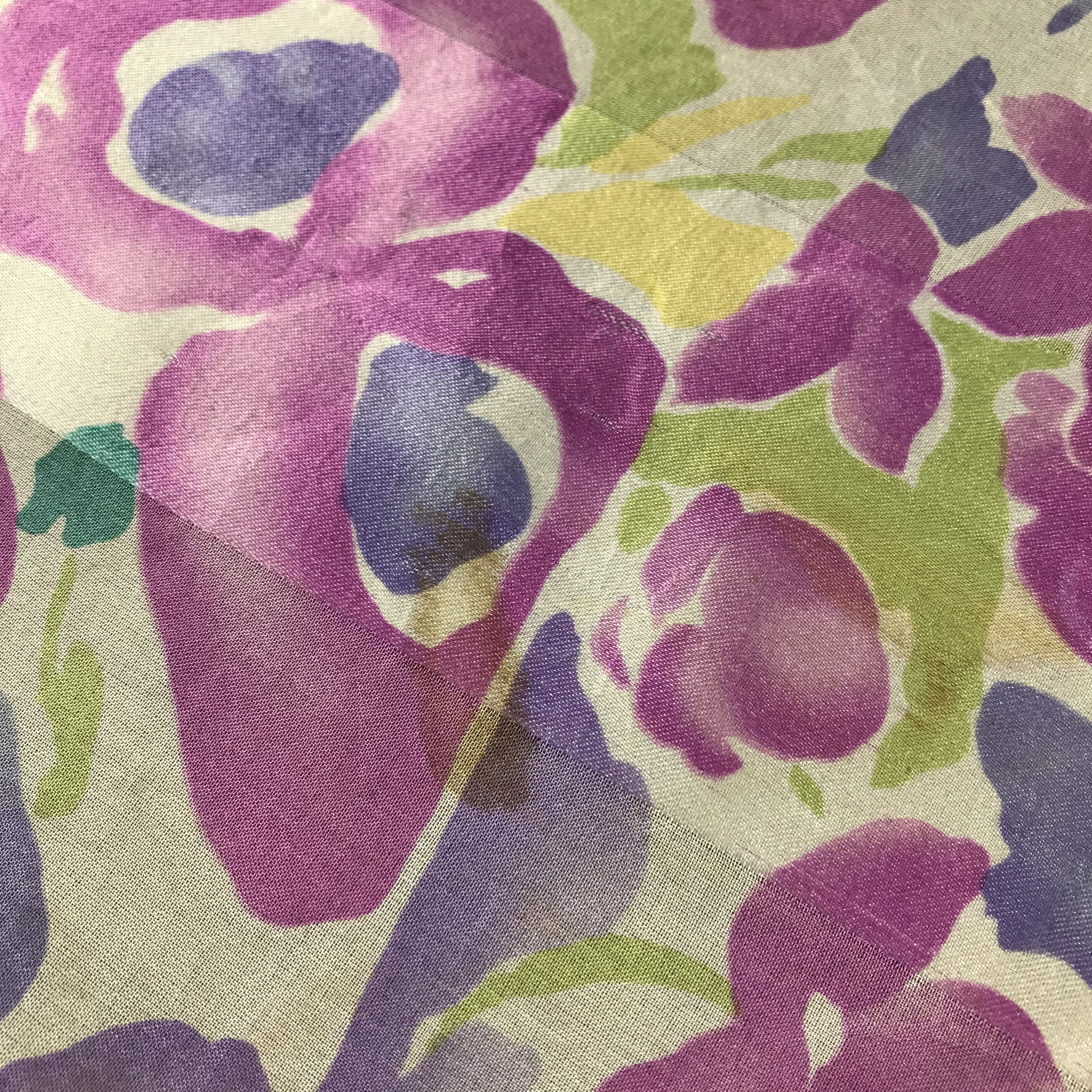 Pierre Balmain Vintage Pierre Balmain Floral Silk Scarf M16 Size ONE SIZE - 8 Thumbnail