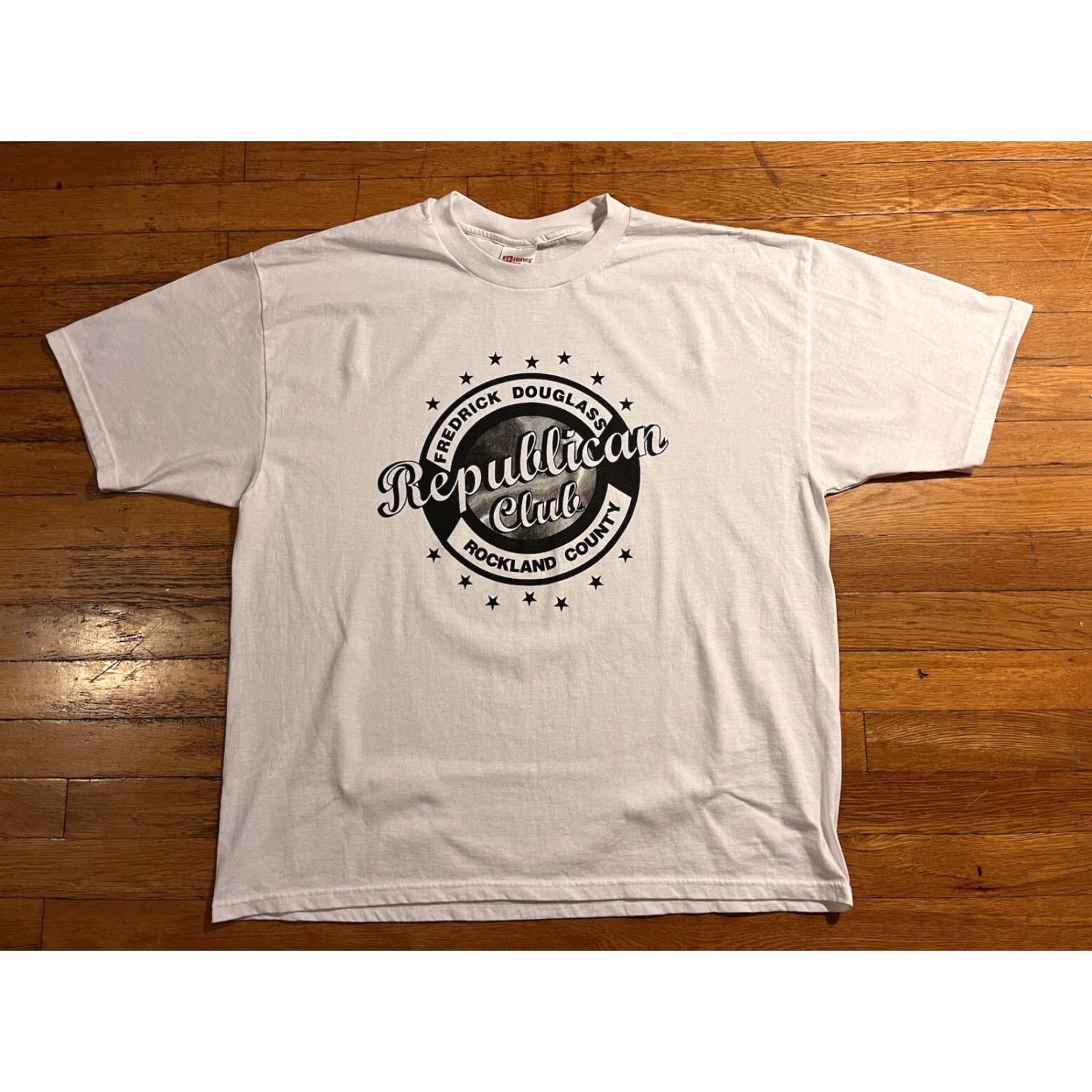 Hanes VINTAGE Fredrick Douglass Republican Club Rockland County Shirt Men’s XL White Hanes T-Shirt Graphic Print Logo 2000s Retro City Classic Size US XL / EU 56 / 4 - 2 Thumbnail