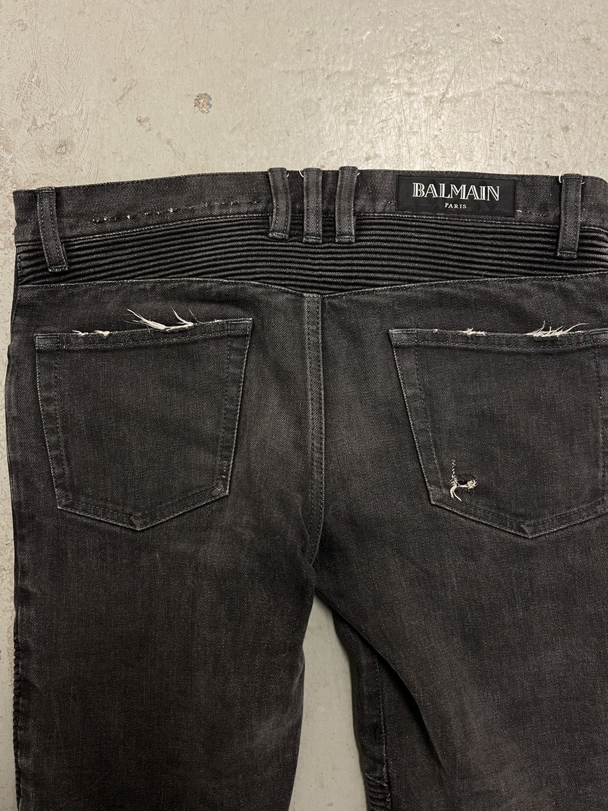 Balmain Distressed Balmain Biker Denim Size US 29 - 8 Thumbnail