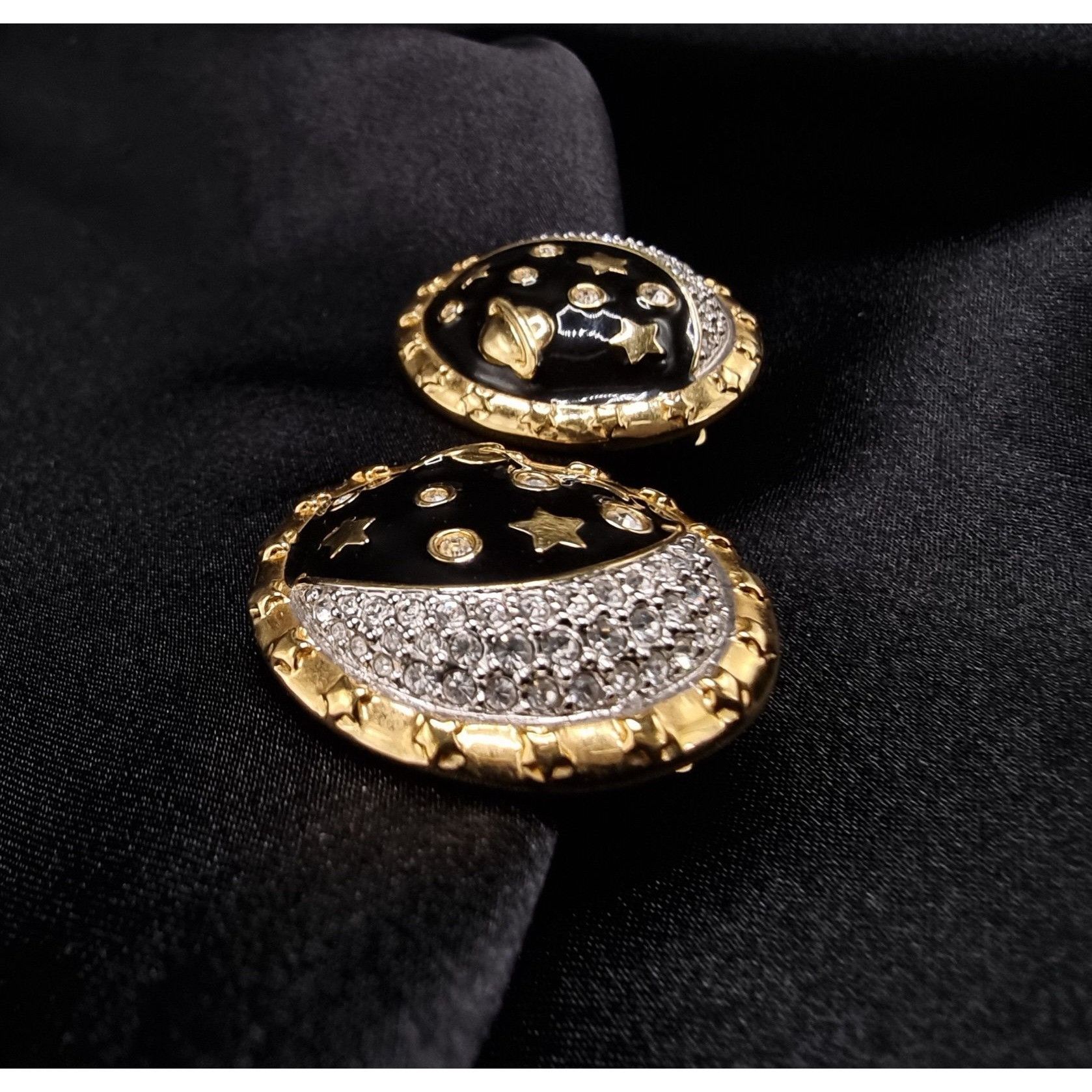 Swarovski Vintage Swarovski Early 2000s Gold-Tone Clip-On Earrings Wit Size ONE SIZE - 3 Thumbnail