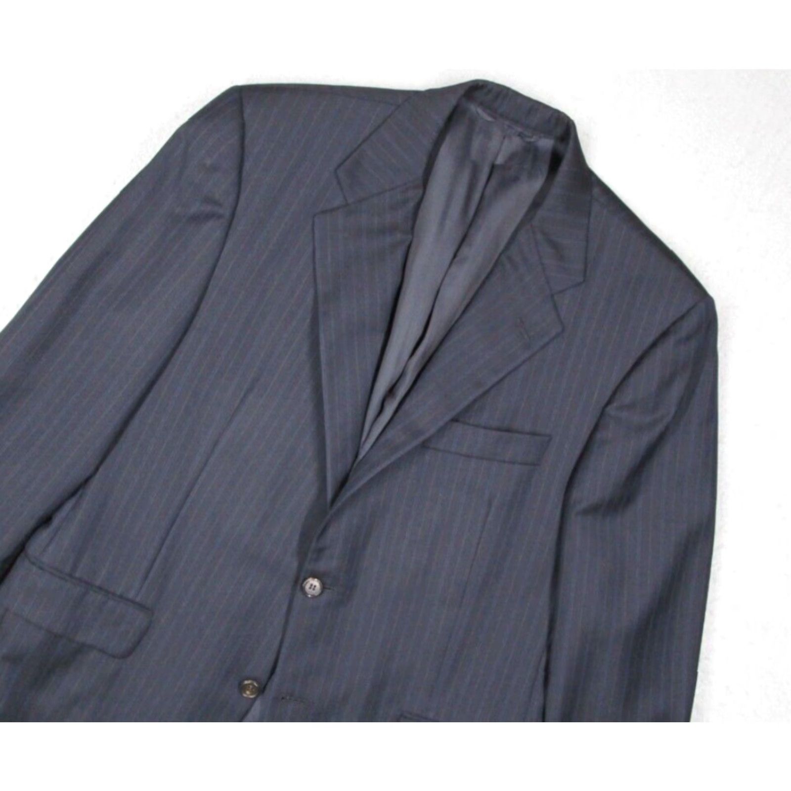 Loro Piana Hickey Freeman Loro Piana Men's Blue Pinstripe 2 Button Wool Suit Jacket 40 S Classic Size 40R - 2 Thumbnail
