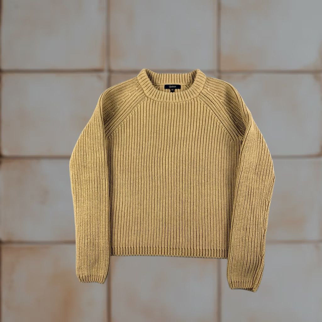 Quince Quince Sweater Womens XS Camel Crew Neck Knit Pullover Raglan Long Sleeve Organic Cotton Tight-Knit Casual Fall Winter Solid PreppyVintage No Size XS / US 0-2 / IT 36-38 - 1 Thumbnail