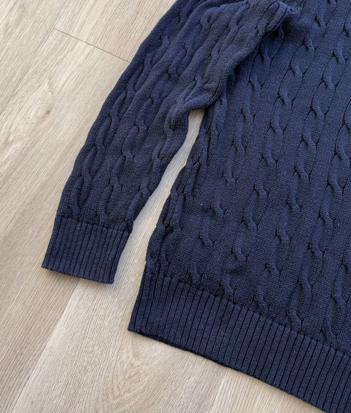 Polo Ralph Lauren Polo Ralph Lauren Navy Blue Cable Knit Sweater Size US L / EU 52-54 / 3 - 10 Thumbnail