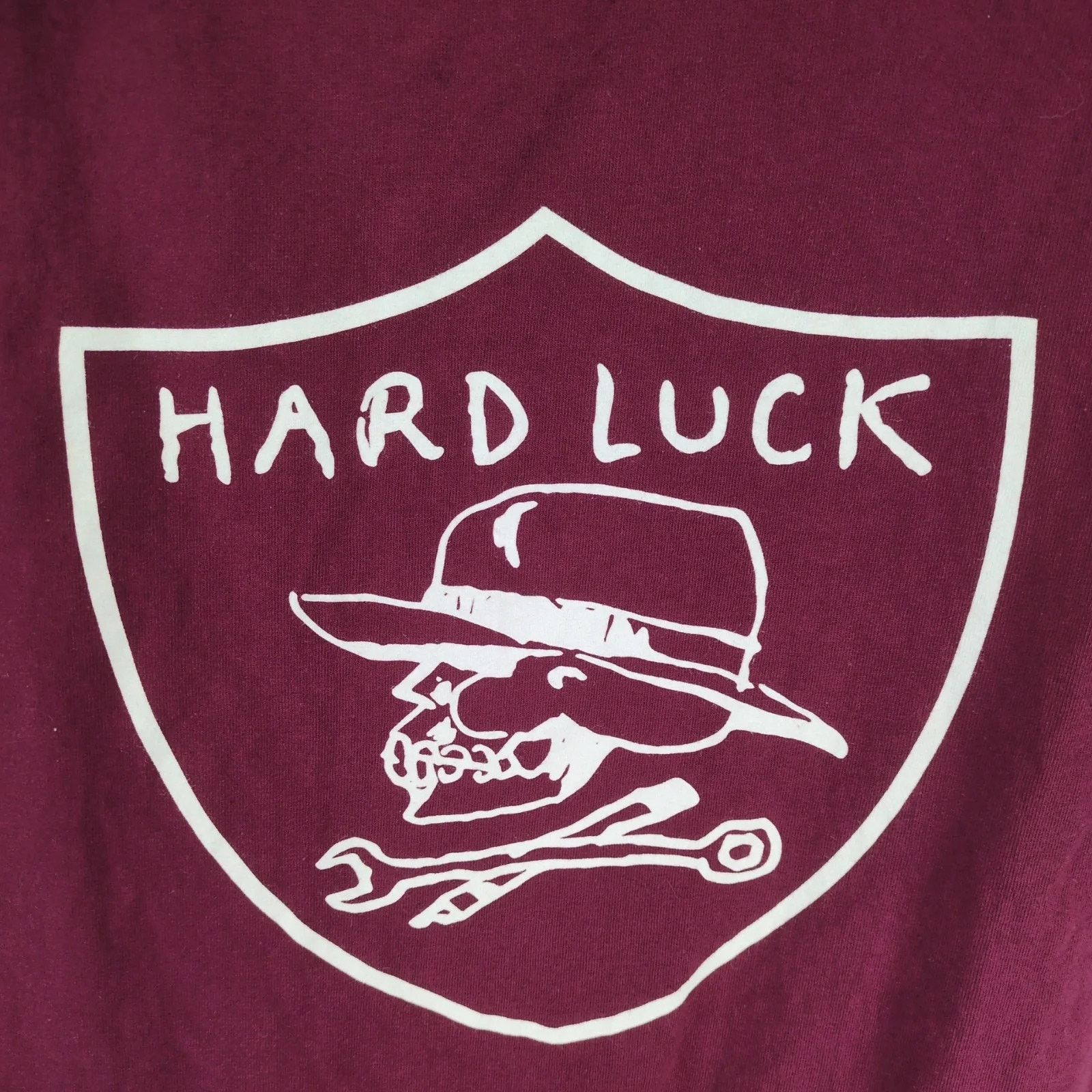 Other Hard Luck Men's M Burgundy T-Shirt Skull Skater Short Sleeve Size US M / EU 48-50 / 2 - 10 Thumbnail