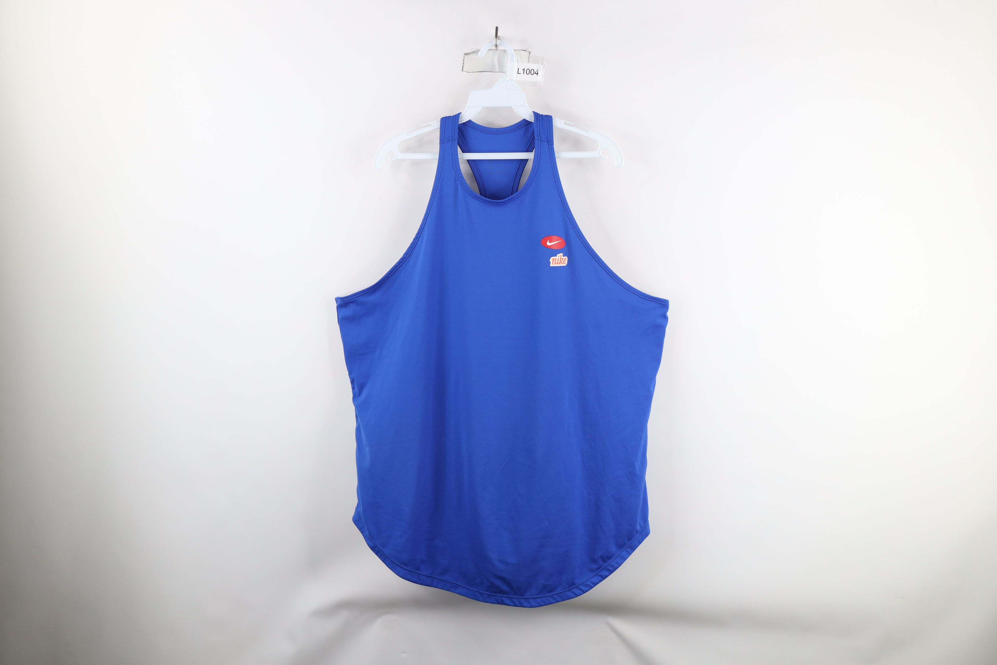 Nike × Vintage Nike Spell Out Icon Mini Swoosh Tank Top T-Shirt Royal Blue Size XXL / US 16-18 / IT 52-54 - 1 Thumbnail