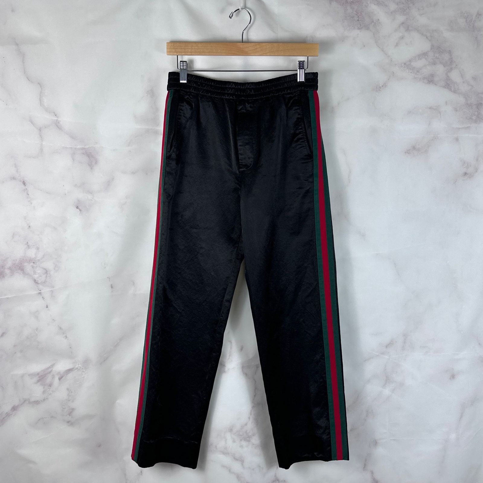 Gucci Black Web Tech Jersey Pants Size US 30 / EU 46 - 1 Thumbnail