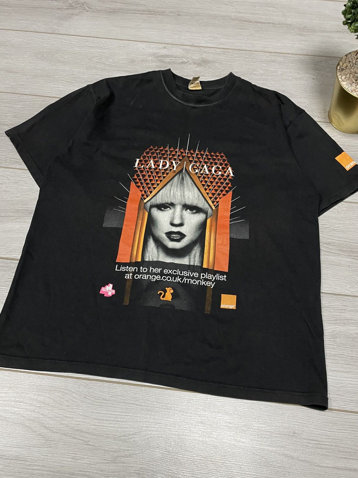 Jerzees Lady Gaga Jerzees face orange playlist tour tee t-shirt Size US M / EU 48-50 / 2 - 10 Thumbnail