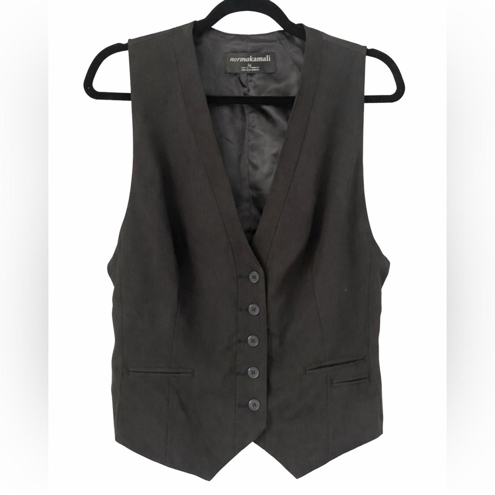 Other Norma Kamali Black Tailored Vest Sleeveless Waistcoat Size L / US 10 / IT 46 - 1 Thumbnail