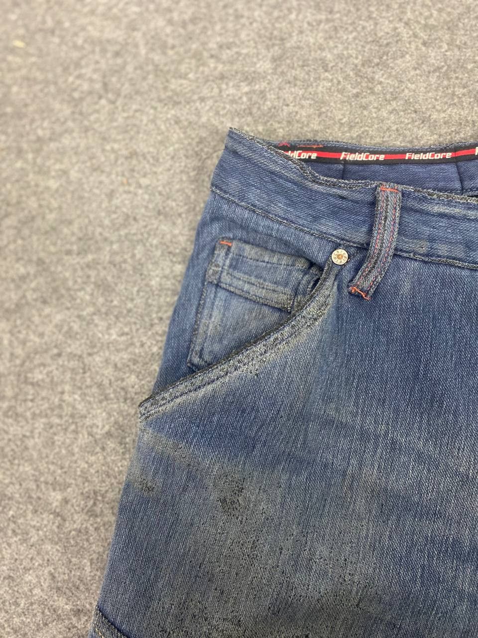 Japanese Brand fieldcore japanese brands cargo distressed denim Size US 35 - 11 Thumbnail
