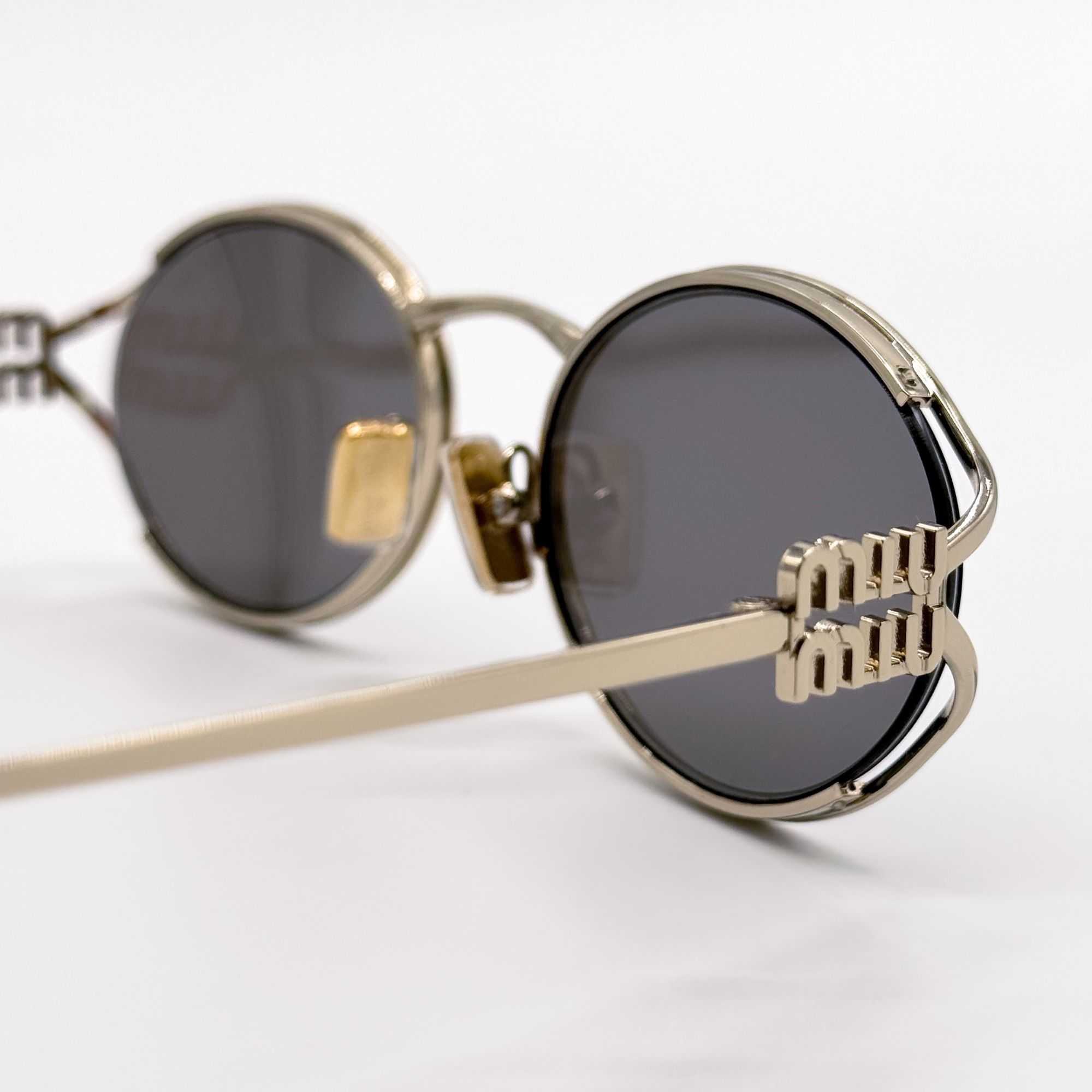 Miu Miu NEW MIU MIU MU52YS ZVN80Q SUNGLASSES GOLD/GRAY WOMEN MU 52YS Size ONE SIZE - 6 Thumbnail