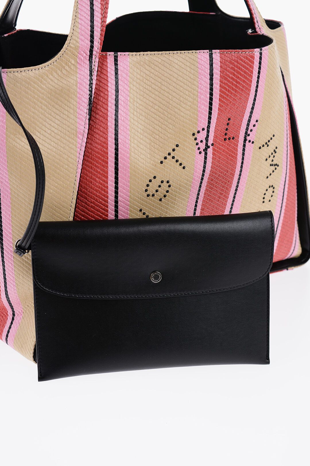 Stella McCartney og1mm0824 Size: OS / Striped Raffia Tote Bag in Multicolor Size ONE SIZE - 4 Thumbnail
