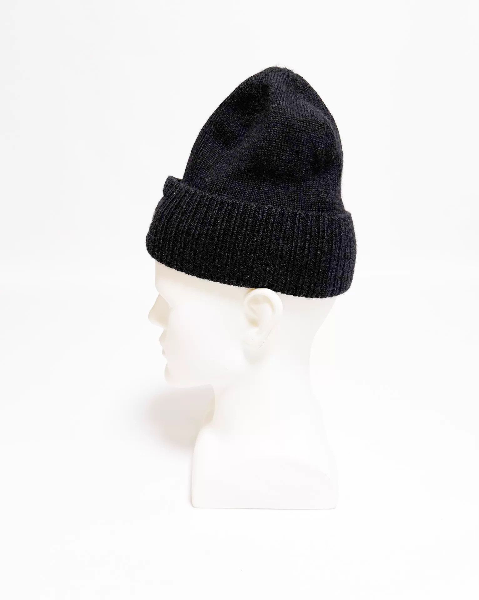 Yohji Yamamoto Yohji Yamamoto PH Wool 100% Black Beanie Car Embroidery Size ONE SIZE - 5 Thumbnail
