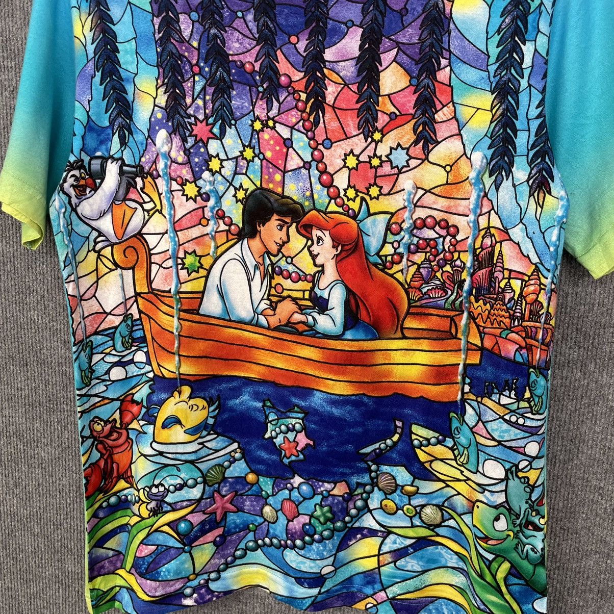 Disney × Vintage Vintage 2000s Disney Little Mermaid Movie AOP T Shirt Size US S / EU 44-46 / 1 - 2 Thumbnail