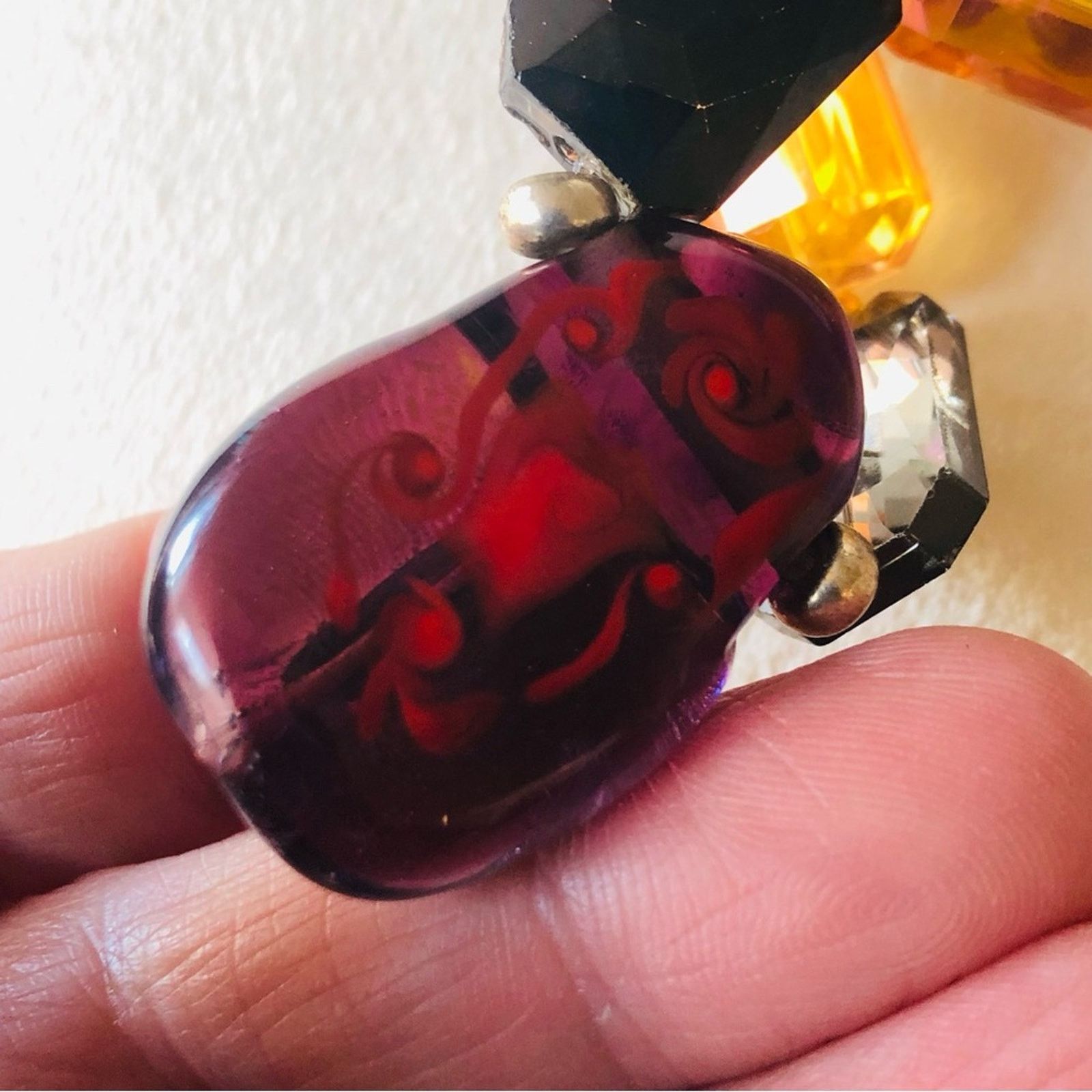 Handmade Handcrafted double strand Pearl scarab pendant necklace Size ONE SIZE - 9 Thumbnail