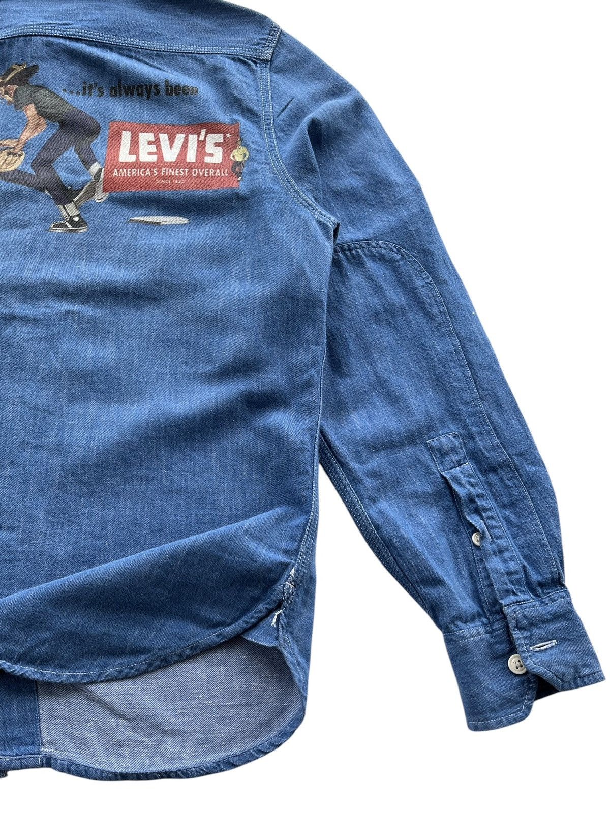 Levi's × Levi's Made & Crafted × Levi's Vintage Clothing 🔥Levi's Amerca’s Finest Overall Big Logo Western Shirt Denim Size US XS / EU 42 / 0 - 20 Thumbnail