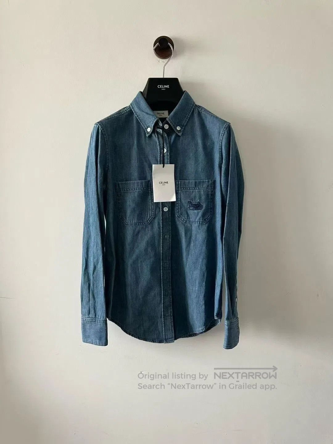 Celine Celine Carriage Embroidery Denim Shirt. Size XS / US 0-2 / IT 36-38 - 1 Thumbnail