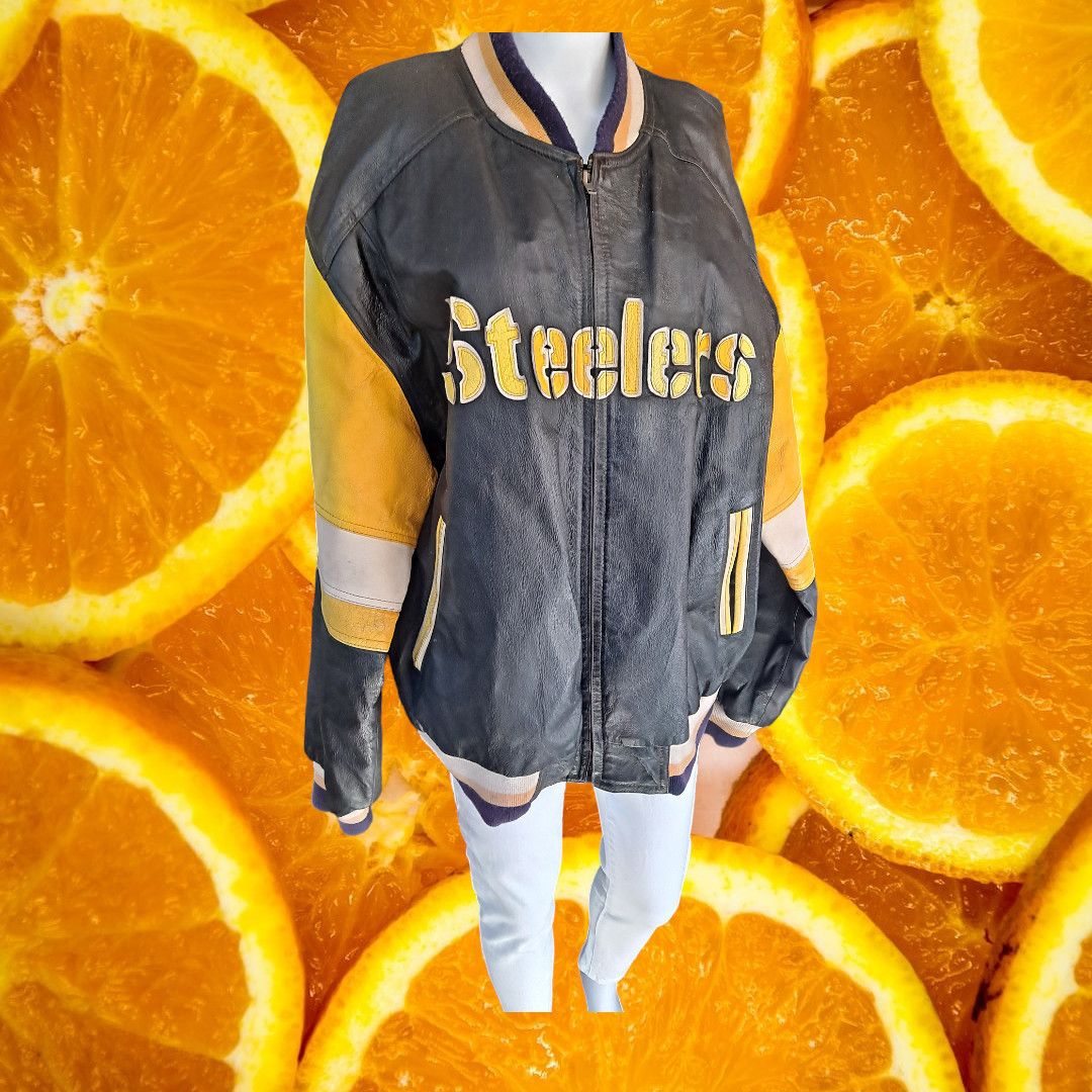 Mirage Vintage NFL Mirage Letterman PITTSBURGH STEELERS Leather Var Size US XL / EU 56 / 4 - 2 Thumbnail