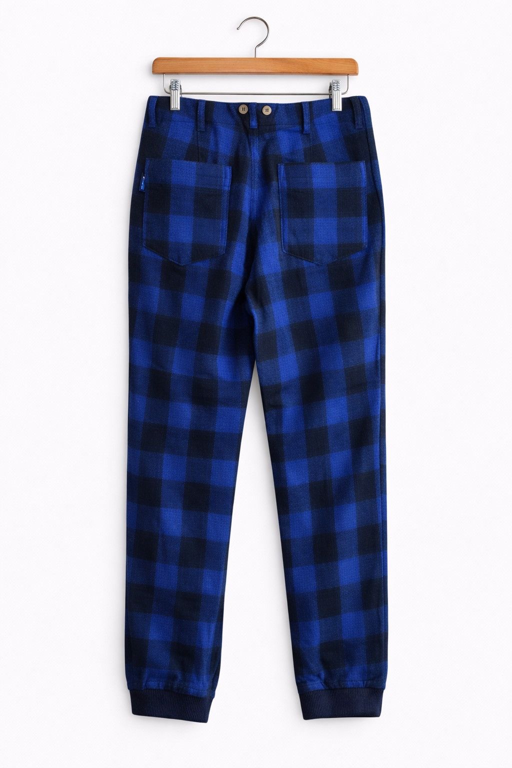 BEAUTY&YOUTH Vintage Japanese Blue Check Wool Jogger Pants Size US 30 / EU 46 - 2 Thumbnail